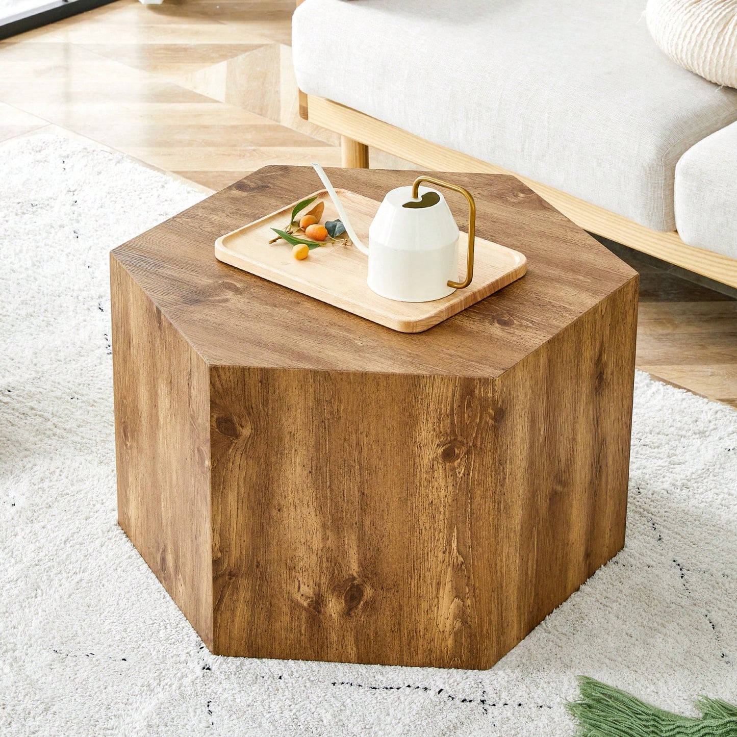 Stylish MDF Coffee Table With Unique Texture Patterns For Modern Living Room Decor