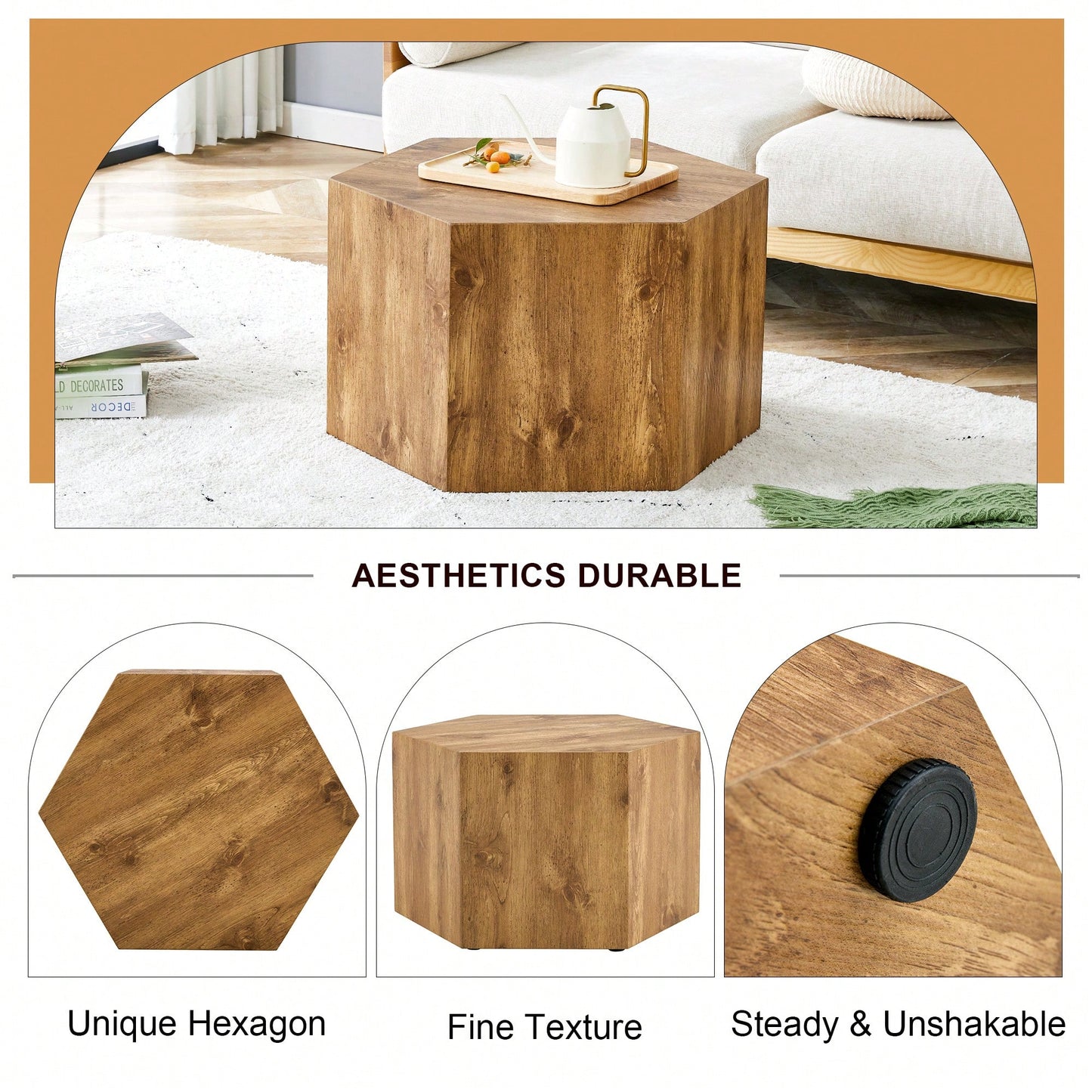 Stylish MDF Coffee Table With Unique Texture Patterns For Modern Living Room Decor