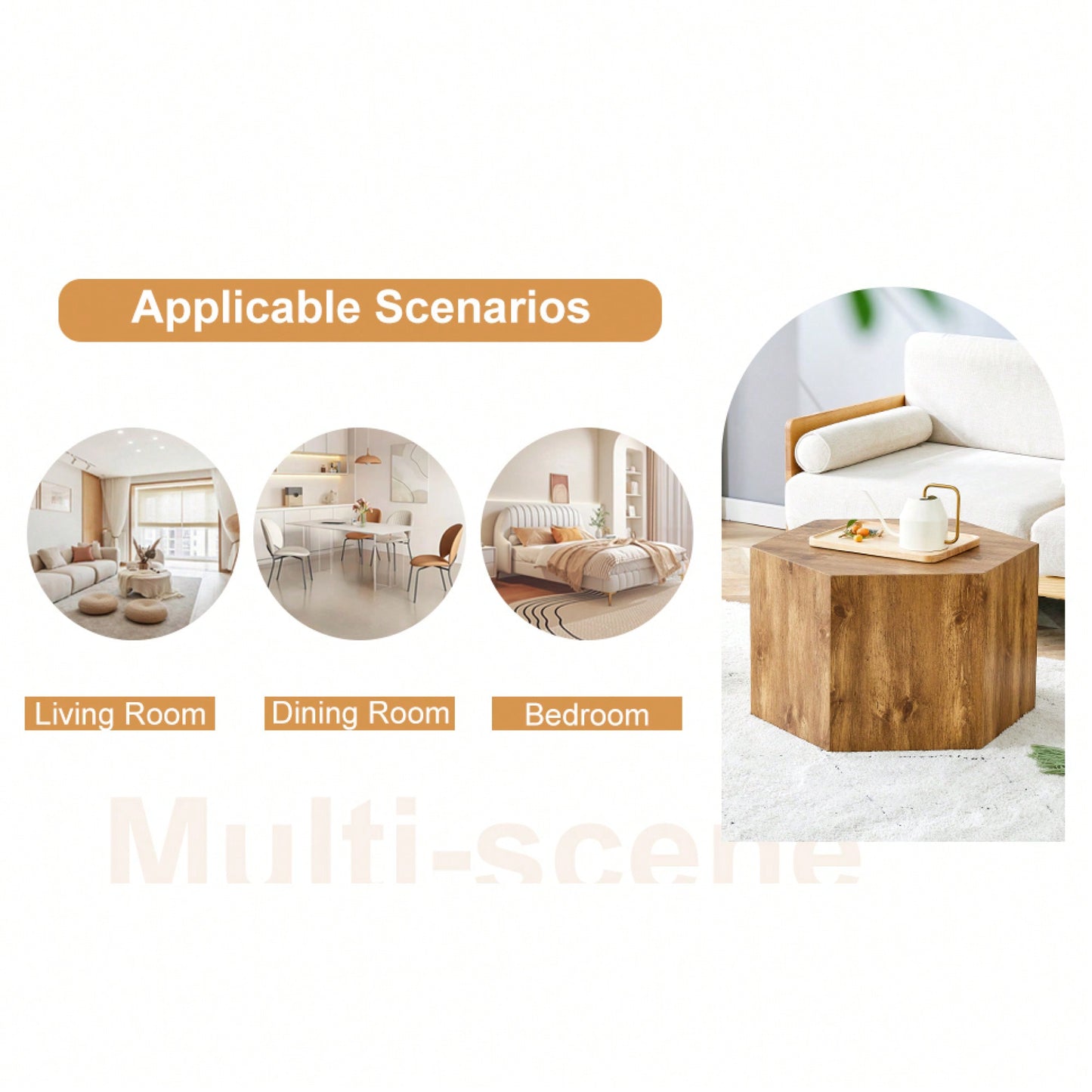 Stylish MDF Coffee Table With Unique Texture Patterns For Modern Living Room Decor