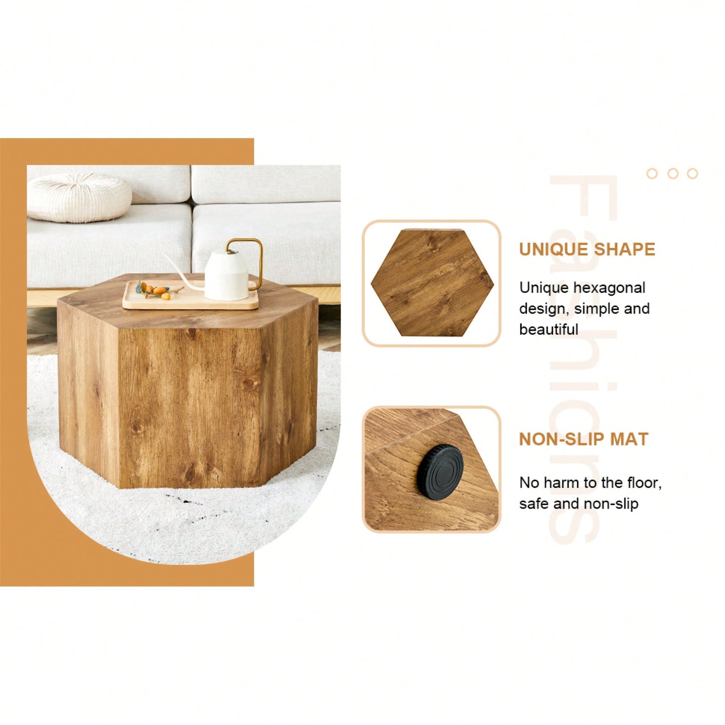 Stylish MDF Coffee Table With Unique Texture Patterns For Modern Living Room Decor