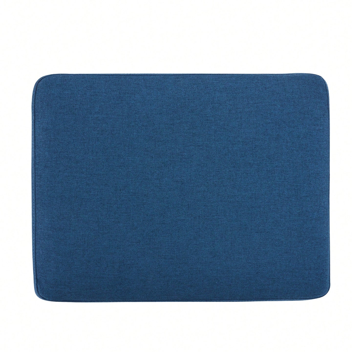 Contemporary Navy Blue Ottoman With Birch Wood Legs For Versatile Home Use