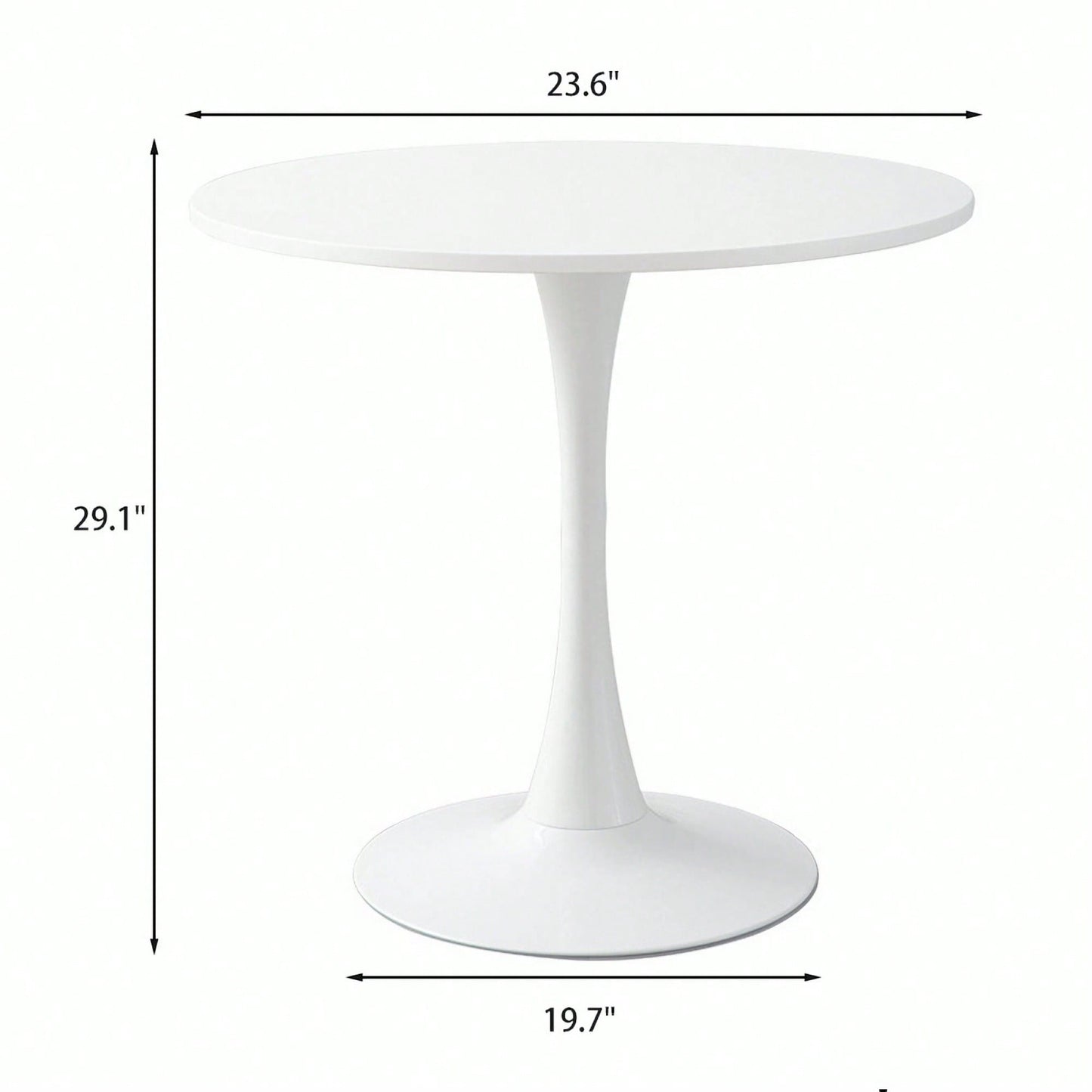 Modern Round Dining Table With MDF Top And Steel Base For Kitchen And Living Room 24 Inch