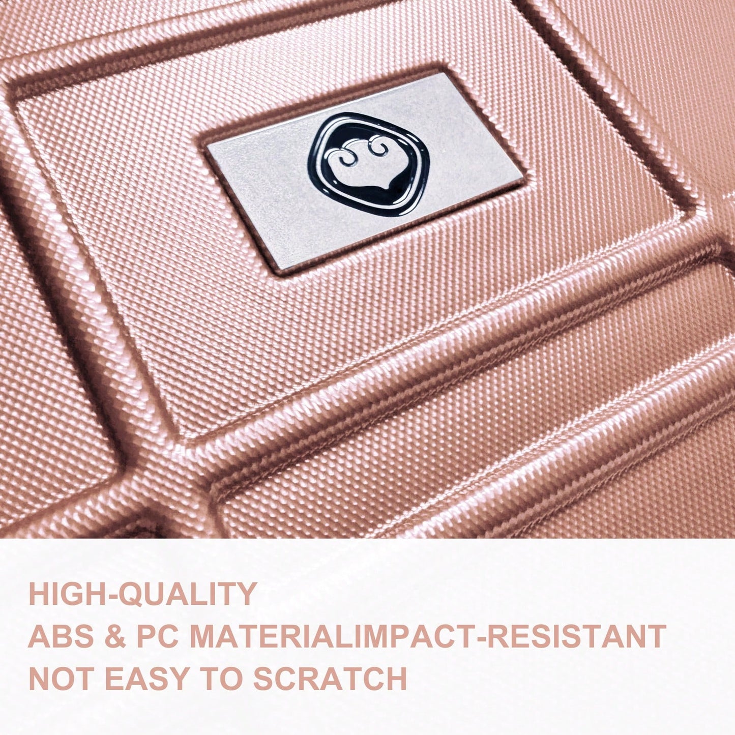 Lightweight Rose Gold Hardshell Luggage Set 4pcs with 360-Degree Spinner Wheels and TSA Lock Suitcases for Travel 12 20 24 28 Inches