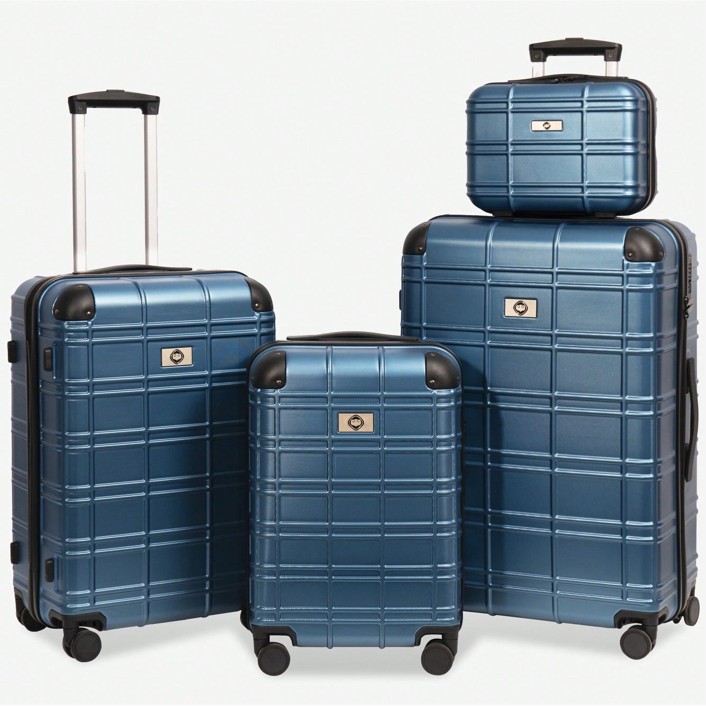 Lightweight Rose Gold Hardshell Luggage Set 4pcs with 360-Degree Spinner Wheels and TSA Lock Suitcases for Travel 12 20 24 28 Inches