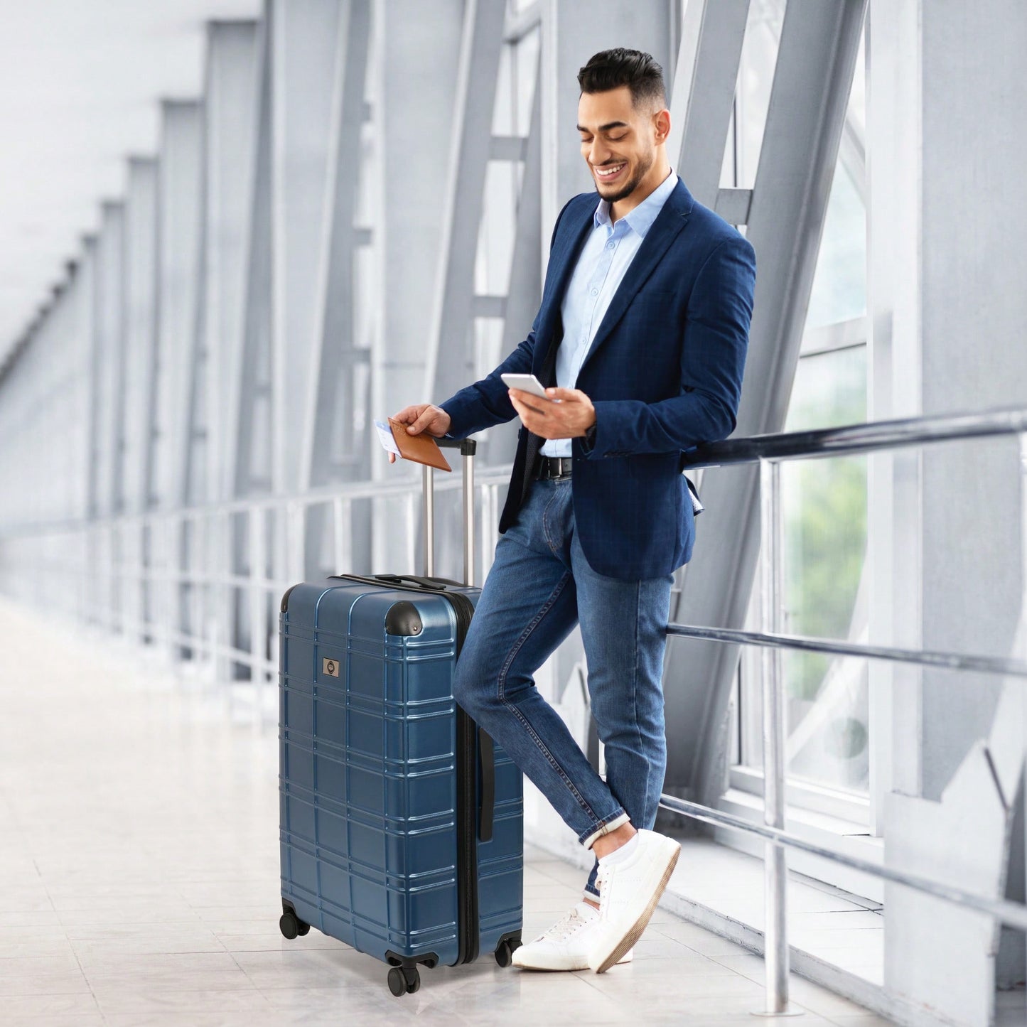 Lightweight Rose Gold Hardshell Luggage Set 4pcs with 360-Degree Spinner Wheels and TSA Lock Suitcases for Travel 12 20 24 28 Inches