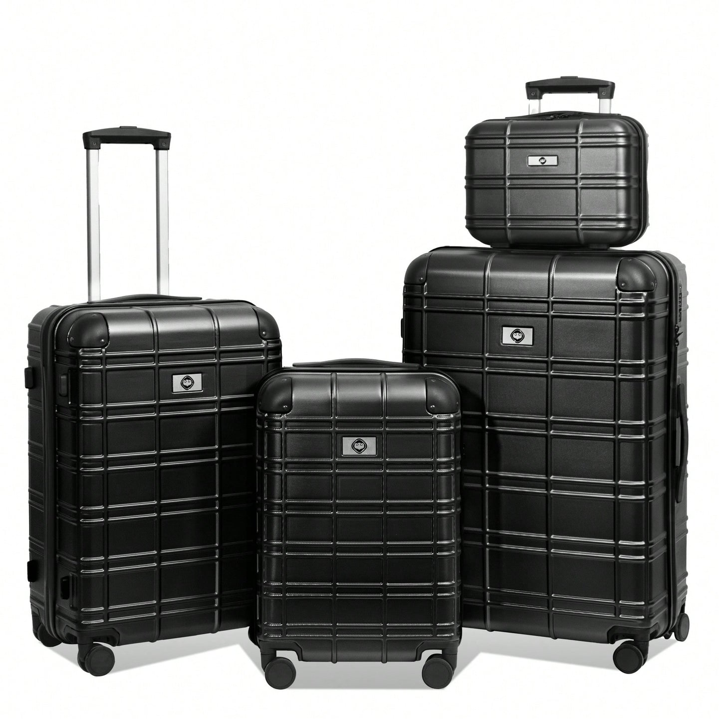 Lightweight Rose Gold Hardshell Luggage Set 4pcs with 360-Degree Spinner Wheels and TSA Lock Suitcases for Travel 12 20 24 28 Inches