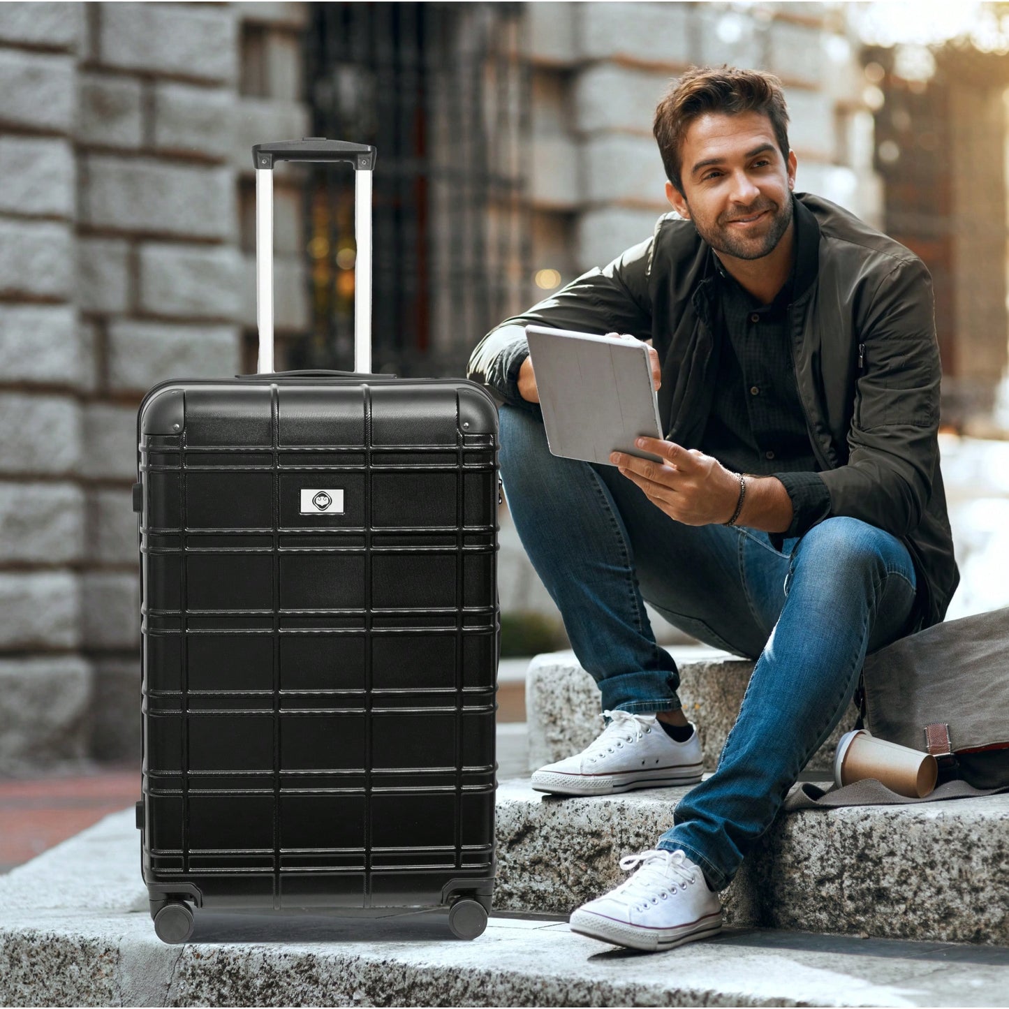 Lightweight Rose Gold Hardshell Luggage Set 4pcs with 360-Degree Spinner Wheels and TSA Lock Suitcases for Travel 12 20 24 28 Inches