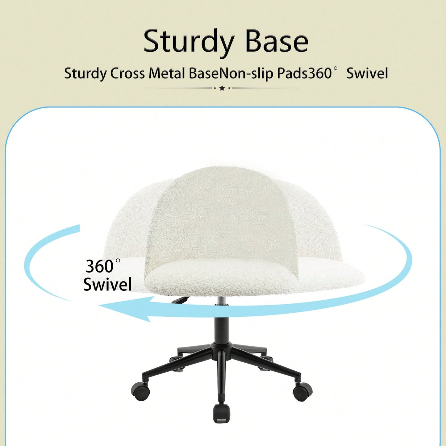 Stylish Velvet Office Chair With Adjustable Height And Ergonomic U-Shaped Design