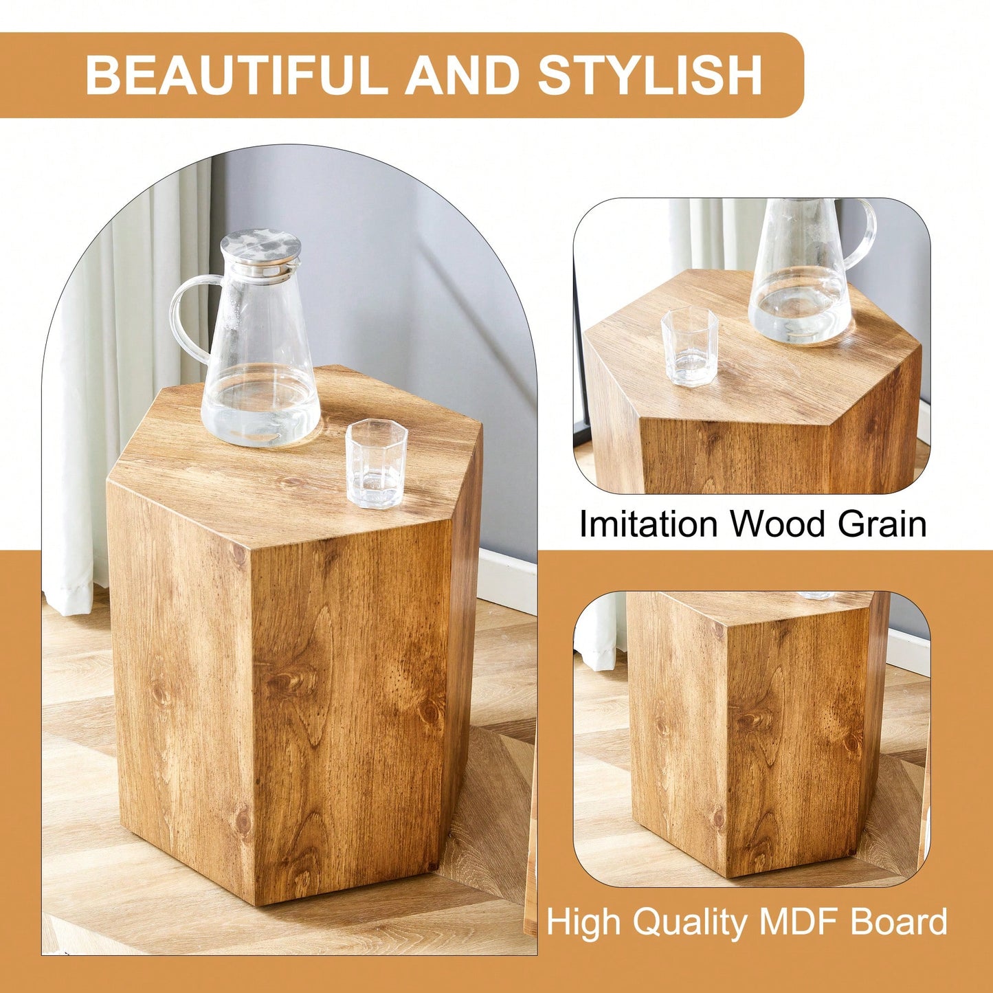 Stylish MDF Coffee Table With Unique Texture Patterns For Modern Living Room Decor