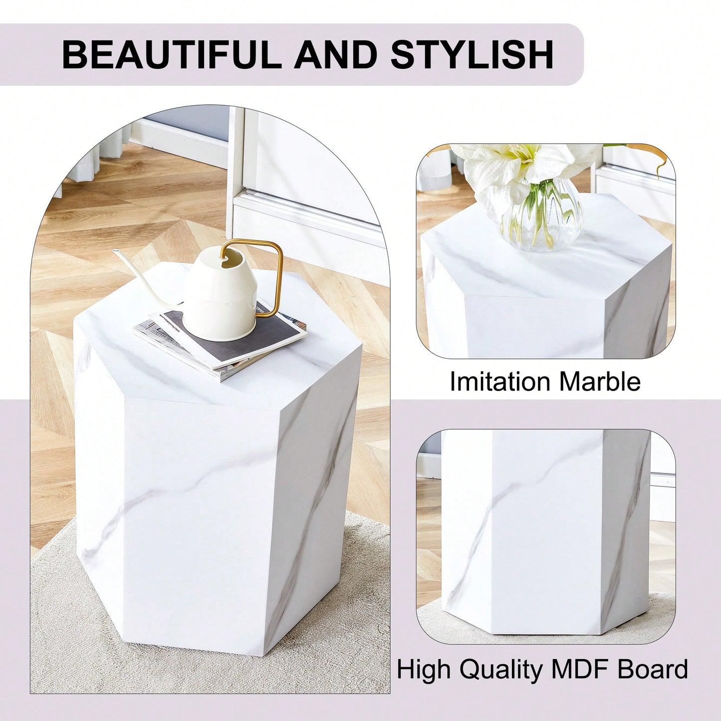 Stylish MDF Coffee Table With Unique Texture Patterns For Modern Living Room Decor