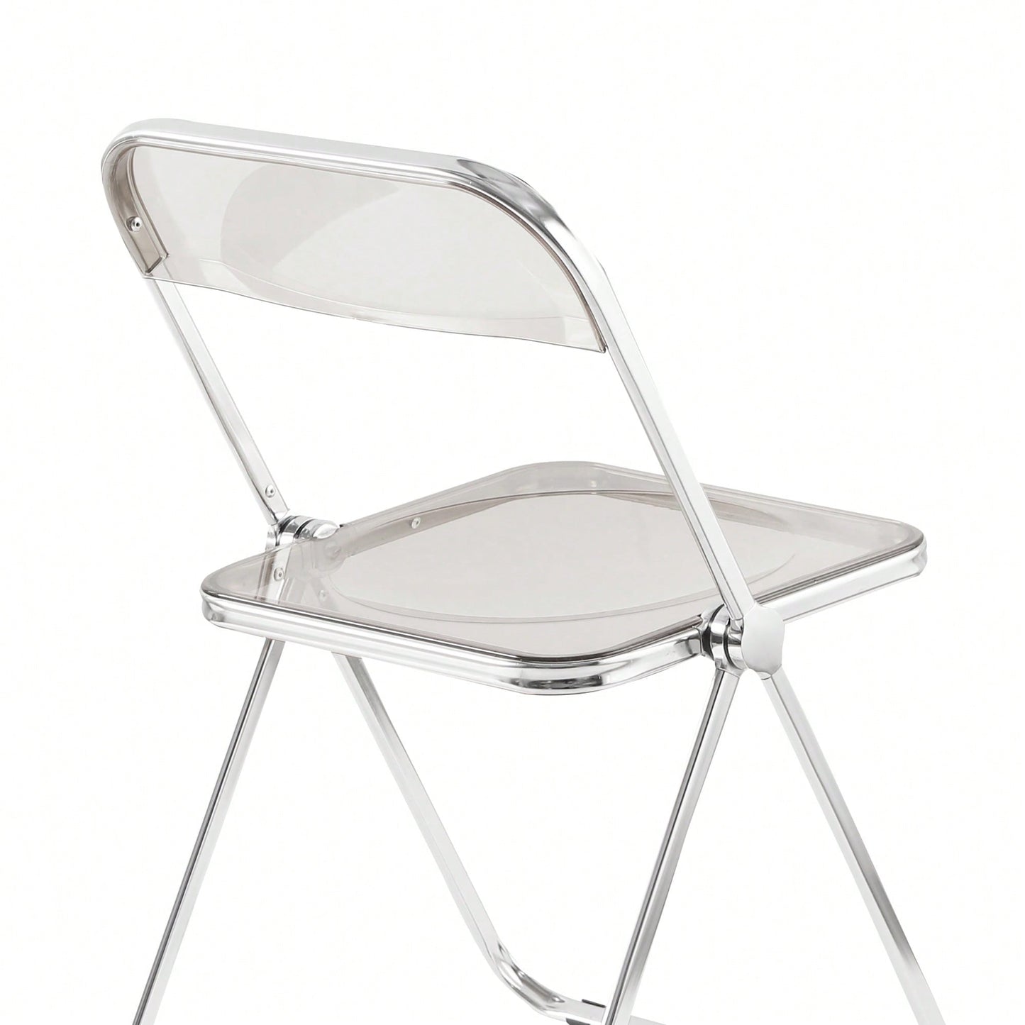 Transparent Stackable Folding Chair With Acrylic Seat And Chrome Frame For Versatile Indoor And Outdoor Use