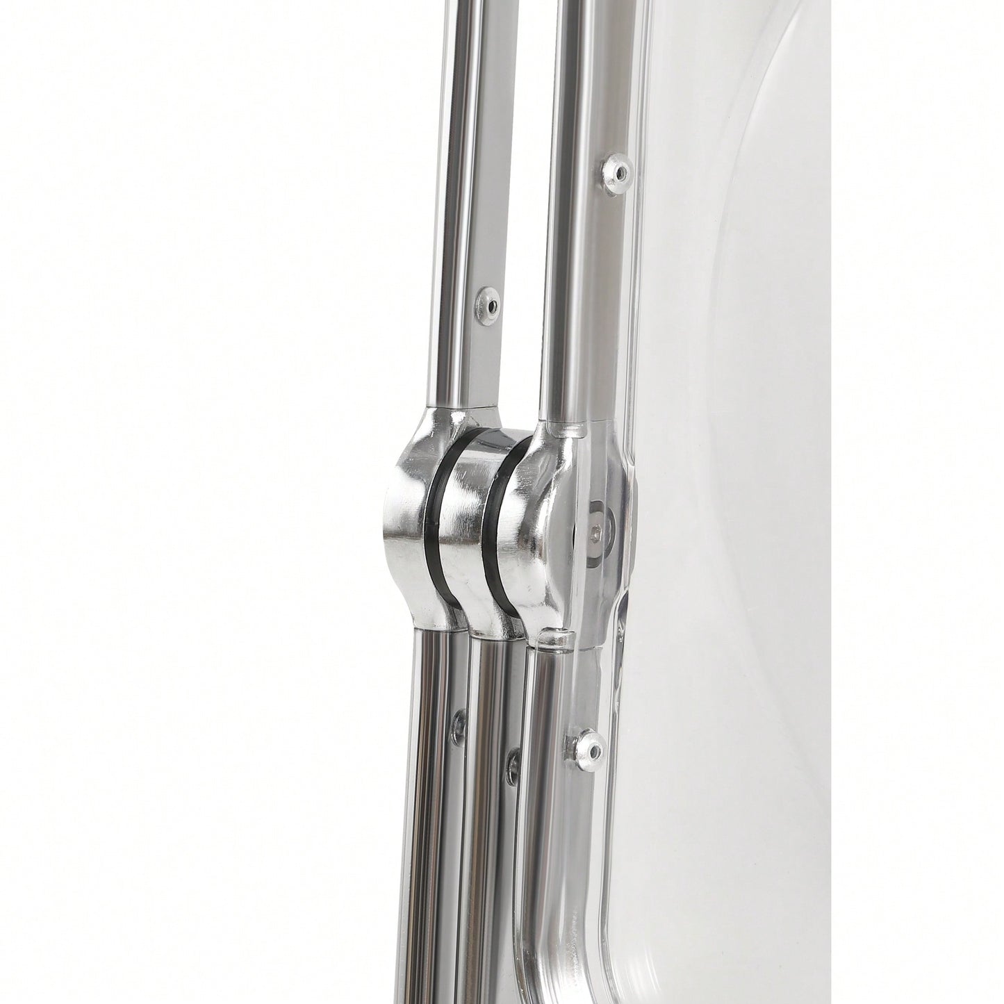 Transparent Stackable Folding Chair With Acrylic Seat And Chrome Frame For Versatile Indoor And Outdoor Use