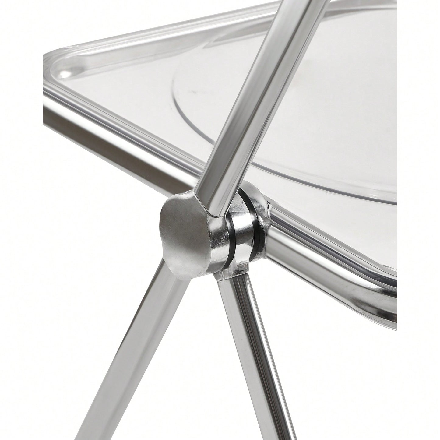Transparent Stackable Folding Chair With Acrylic Seat And Chrome Frame For Versatile Indoor And Outdoor Use
