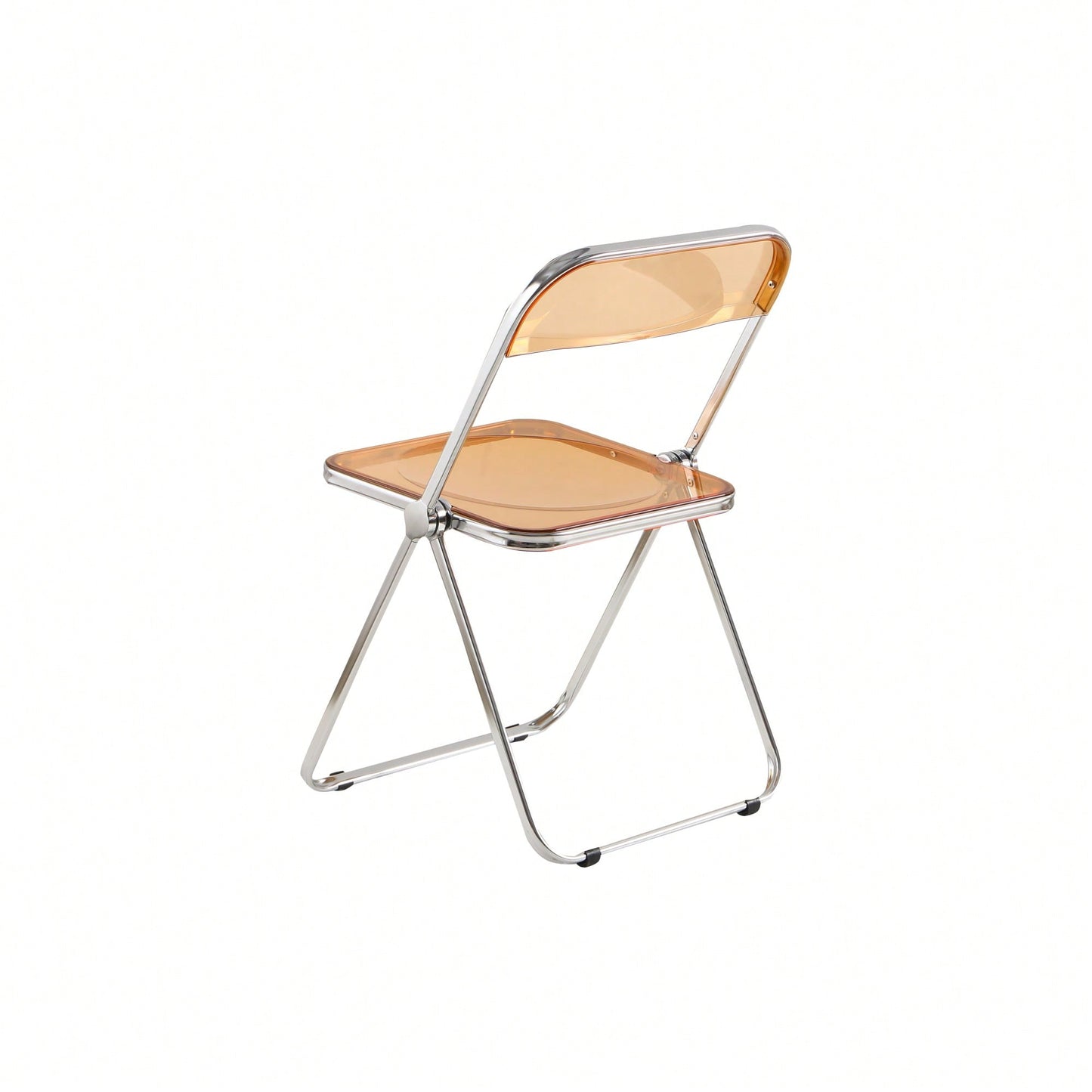 Transparent Stackable Folding Chair With Acrylic Seat And Chrome Frame For Versatile Indoor And Outdoor Use