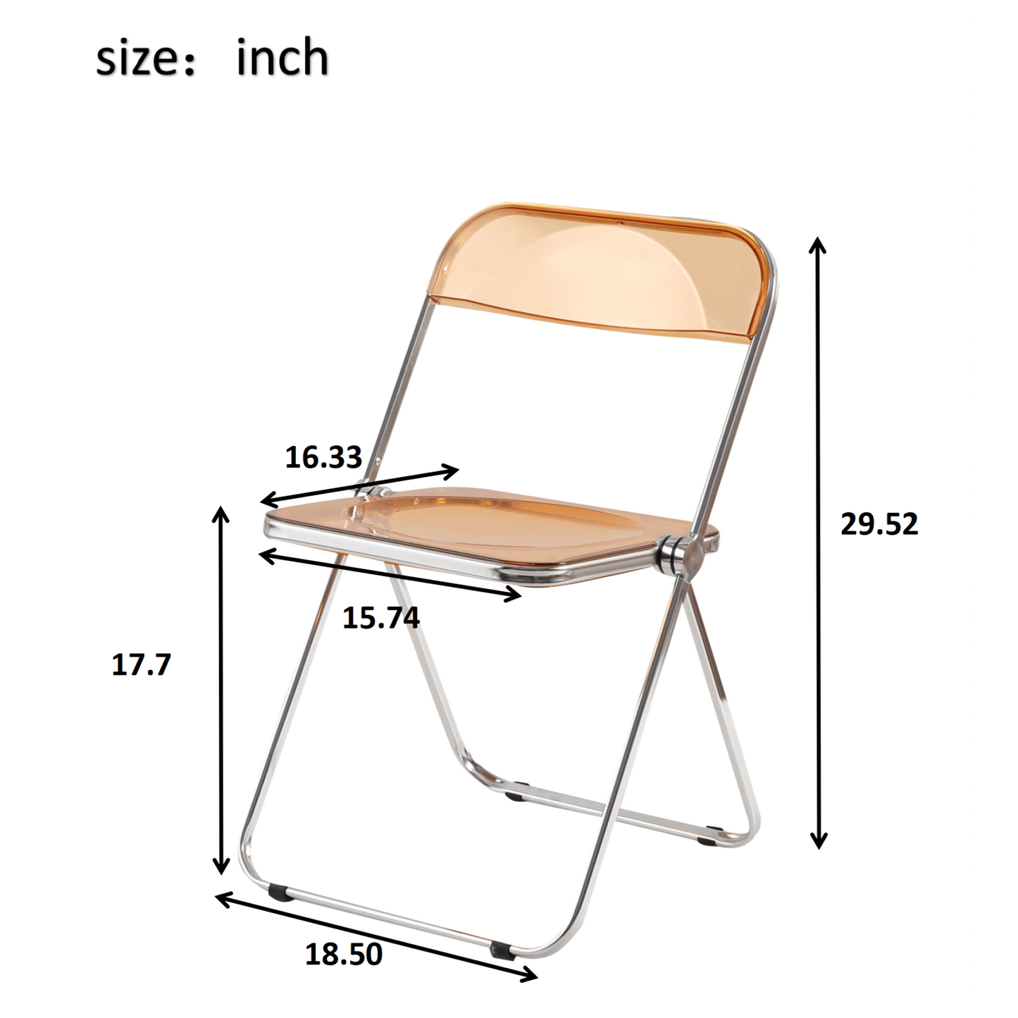 Transparent Stackable Folding Chair With Acrylic Seat And Chrome Frame For Versatile Indoor And Outdoor Use