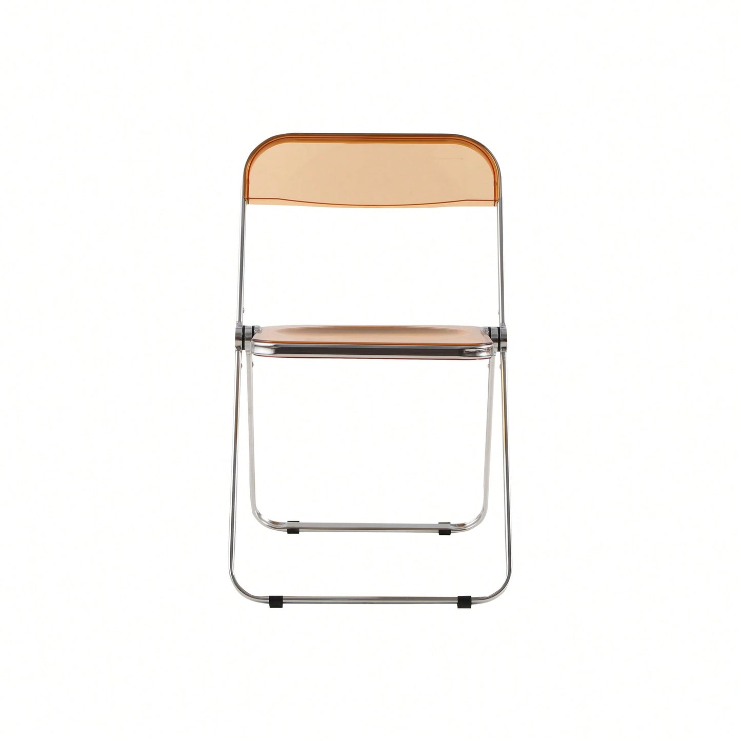 Transparent Stackable Folding Chair With Acrylic Seat And Chrome Frame For Versatile Indoor And Outdoor Use