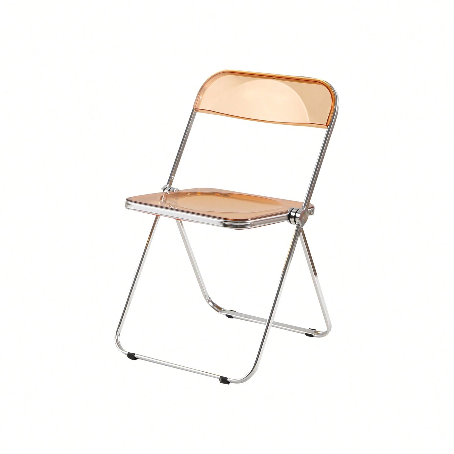 Transparent Stackable Folding Chair With Acrylic Seat And Chrome Frame For Versatile Indoor And Outdoor Use