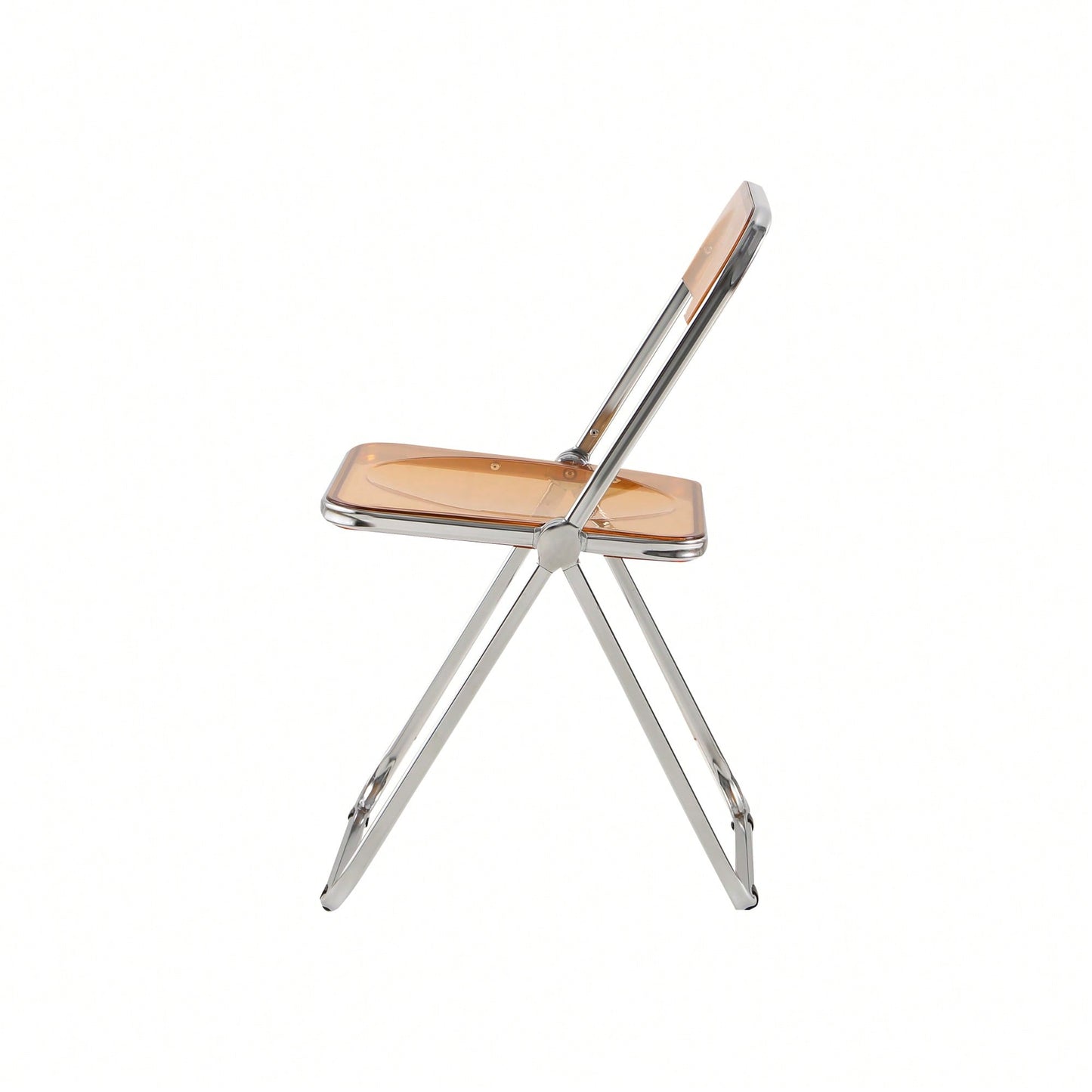 Transparent Stackable Folding Chair With Acrylic Seat And Chrome Frame For Versatile Indoor And Outdoor Use