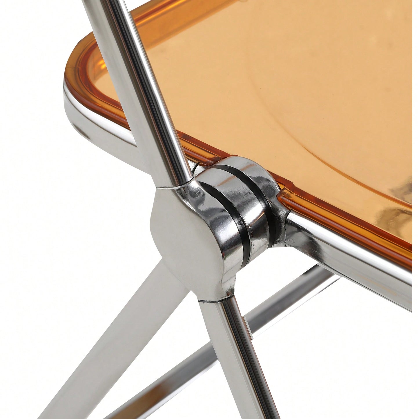 Transparent Stackable Folding Chair With Acrylic Seat And Chrome Frame For Versatile Indoor And Outdoor Use