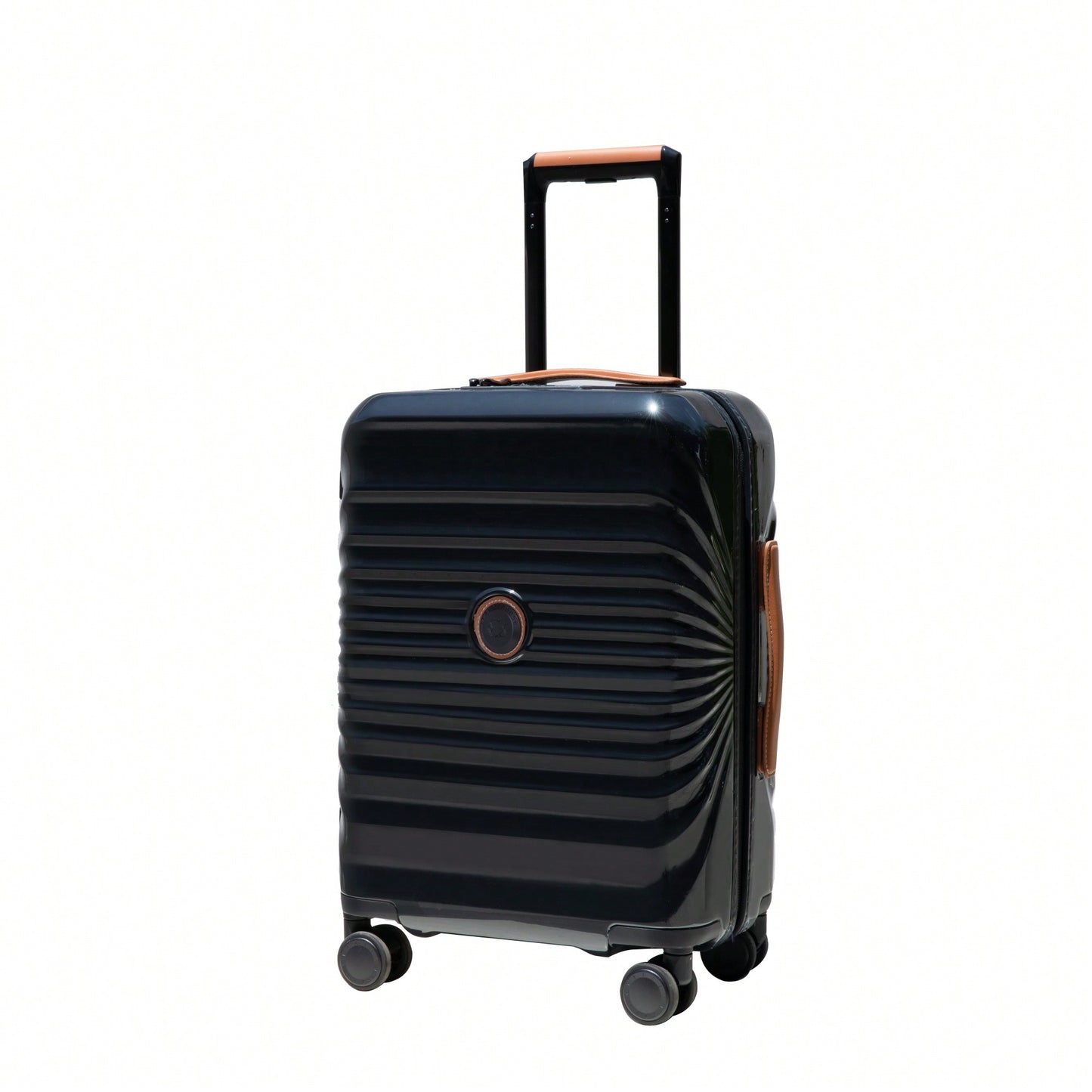 Lightweight 20 Inch Carry On Suitcase With TSA Lock USB Port Spinner Wheels And Wheel Lock Artificial Leather Top Handle Black