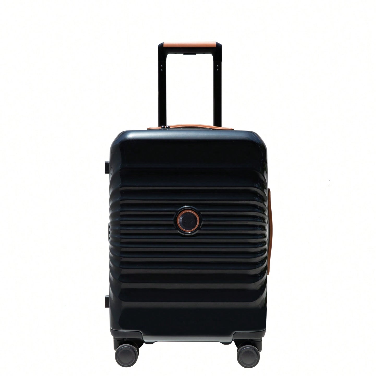 Lightweight 20 Inch Carry On Suitcase With TSA Lock USB Port Spinner Wheels And Wheel Lock Artificial Leather Top Handle Black
