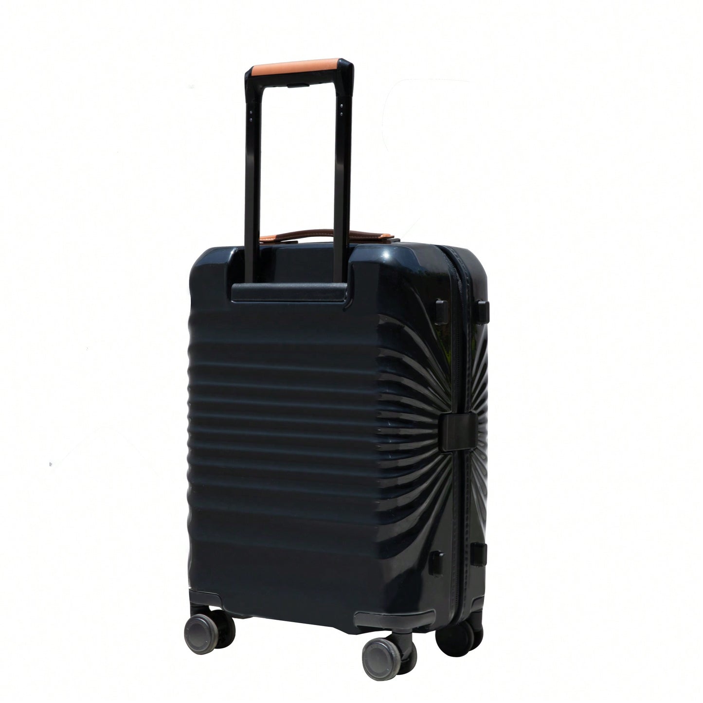 Lightweight 20 Inch Carry On Suitcase With TSA Lock USB Port Spinner Wheels And Wheel Lock Artificial Leather Top Handle Black