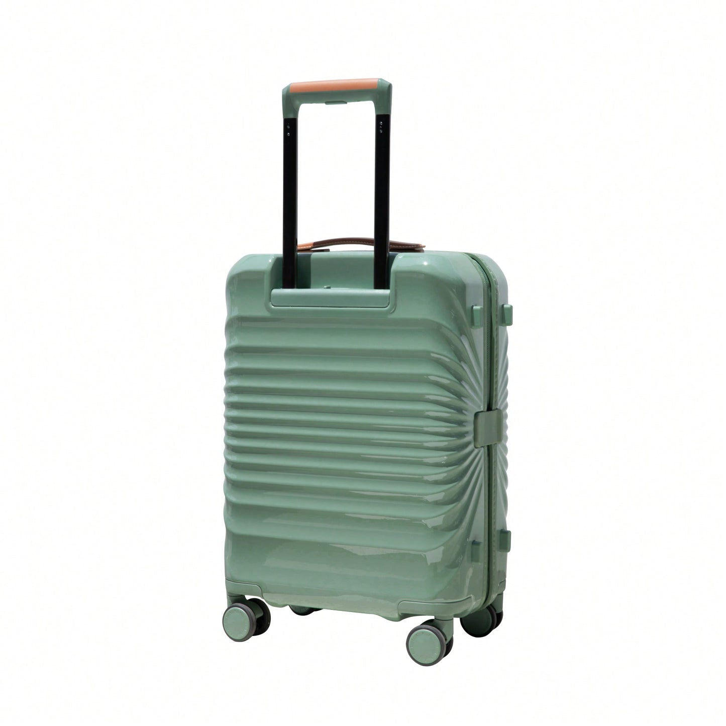 Lightweight 20 Inch Carry On Suitcase With TSA Lock USB Port Spinner Wheels And Wheel Lock Artificial Leather Top Handle Black