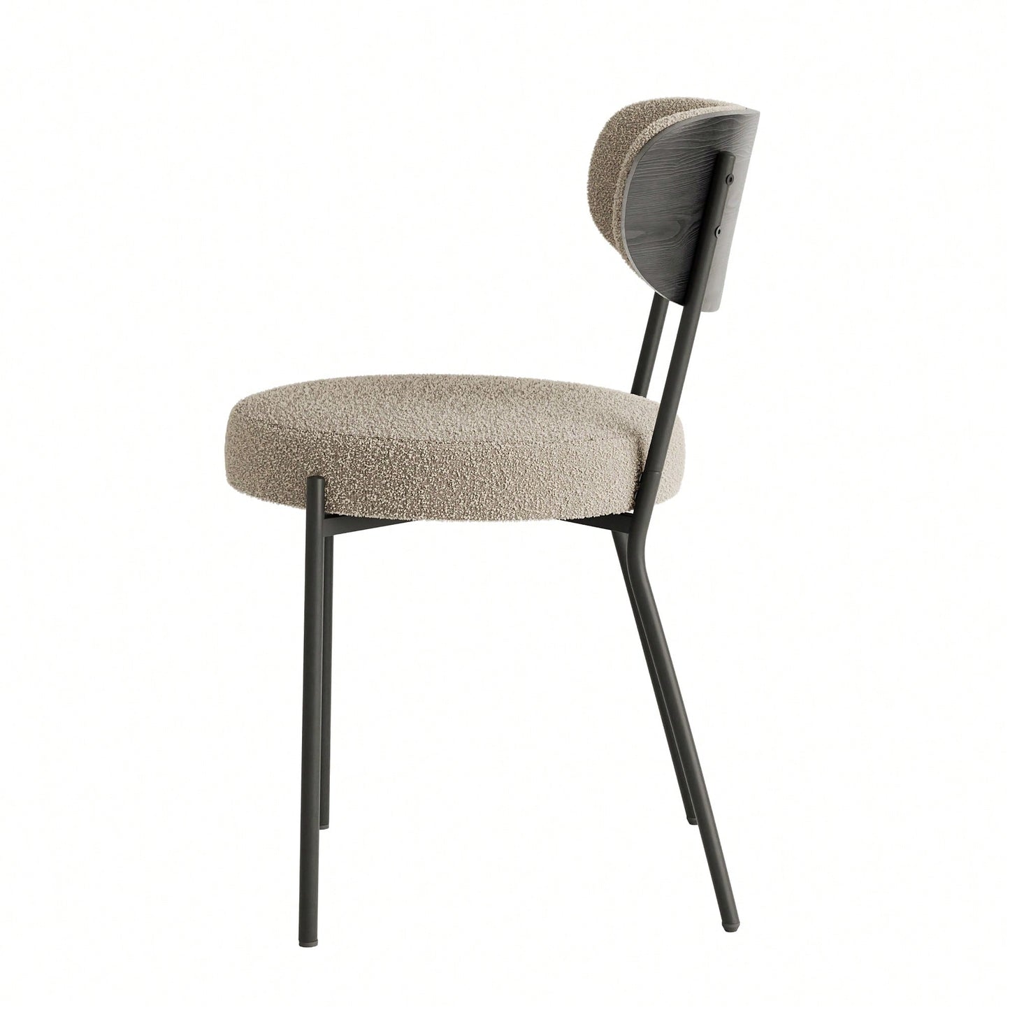 Modern Bentwood Kitchen Dining Chairs Set Of 2 With Ash Veneer Backrest And Black Powder Coated Legs Ergonomic Design For Comfort And Style