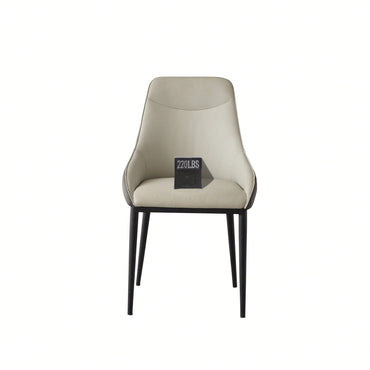 Modern PU Leather Dining Chairs With Metal Legs Set Of 2 Comfortable Wide Seat Accent Side Chairs For Kitchen Living Room