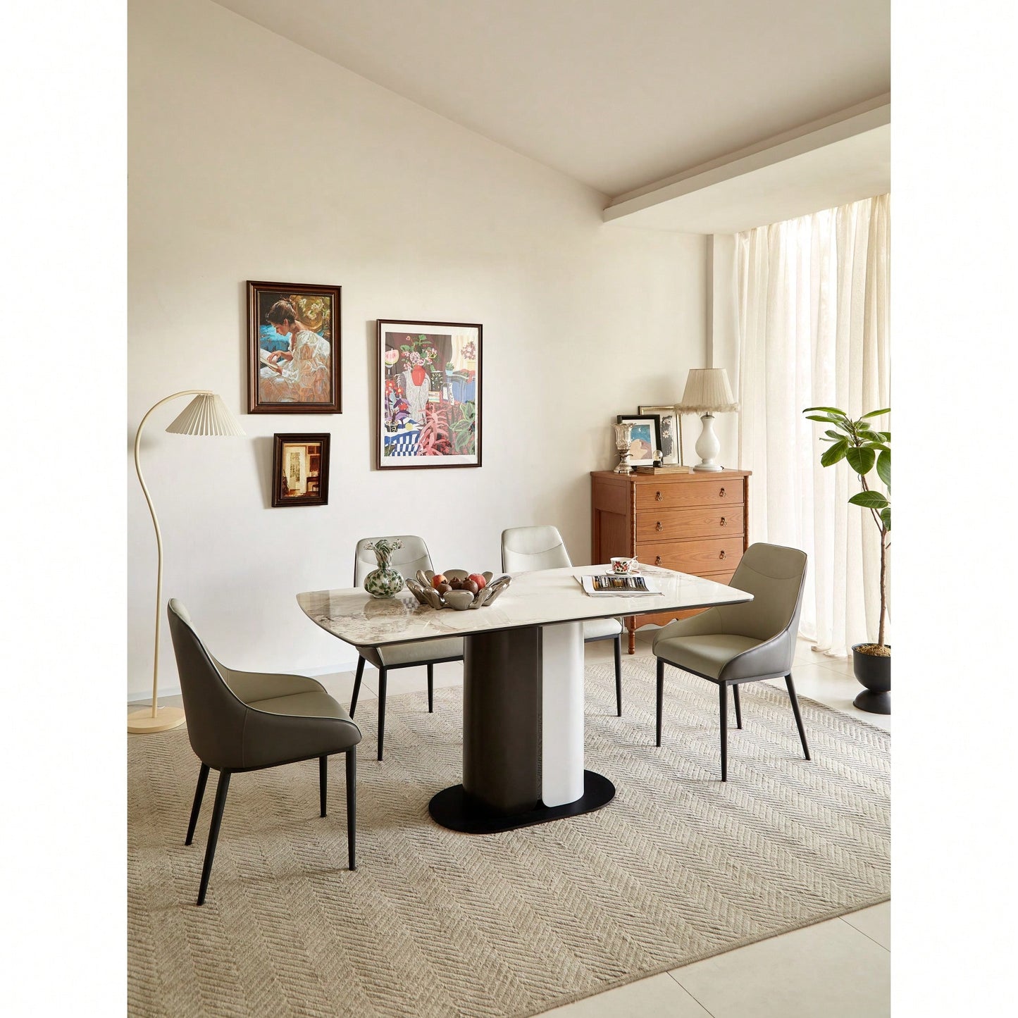 Modern PU Leather Dining Chairs With Metal Legs Set Of 2 Comfortable Wide Seat Accent Side Chairs For Kitchen Living Room