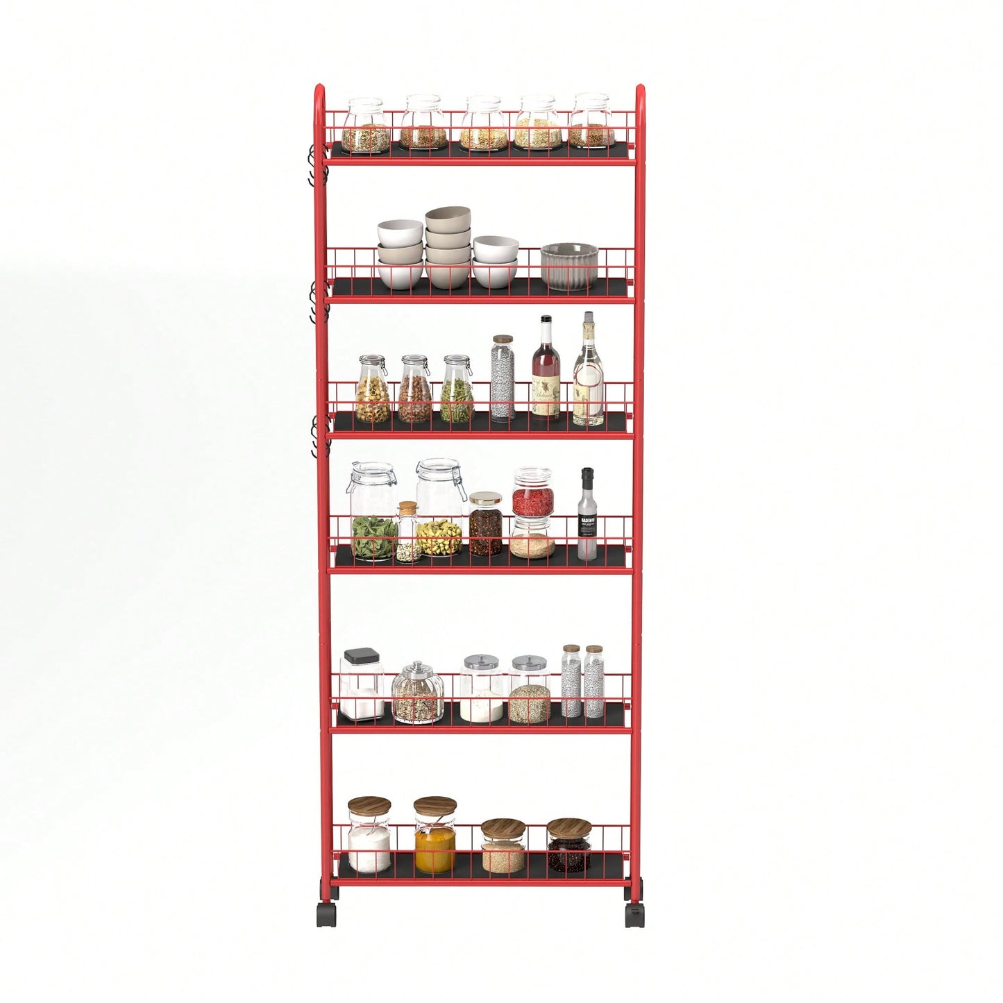 6-Tier Slim Rolling Storage Cart With Wheels For Kitchen Bathroom Laundry Utility Narrow Spaces