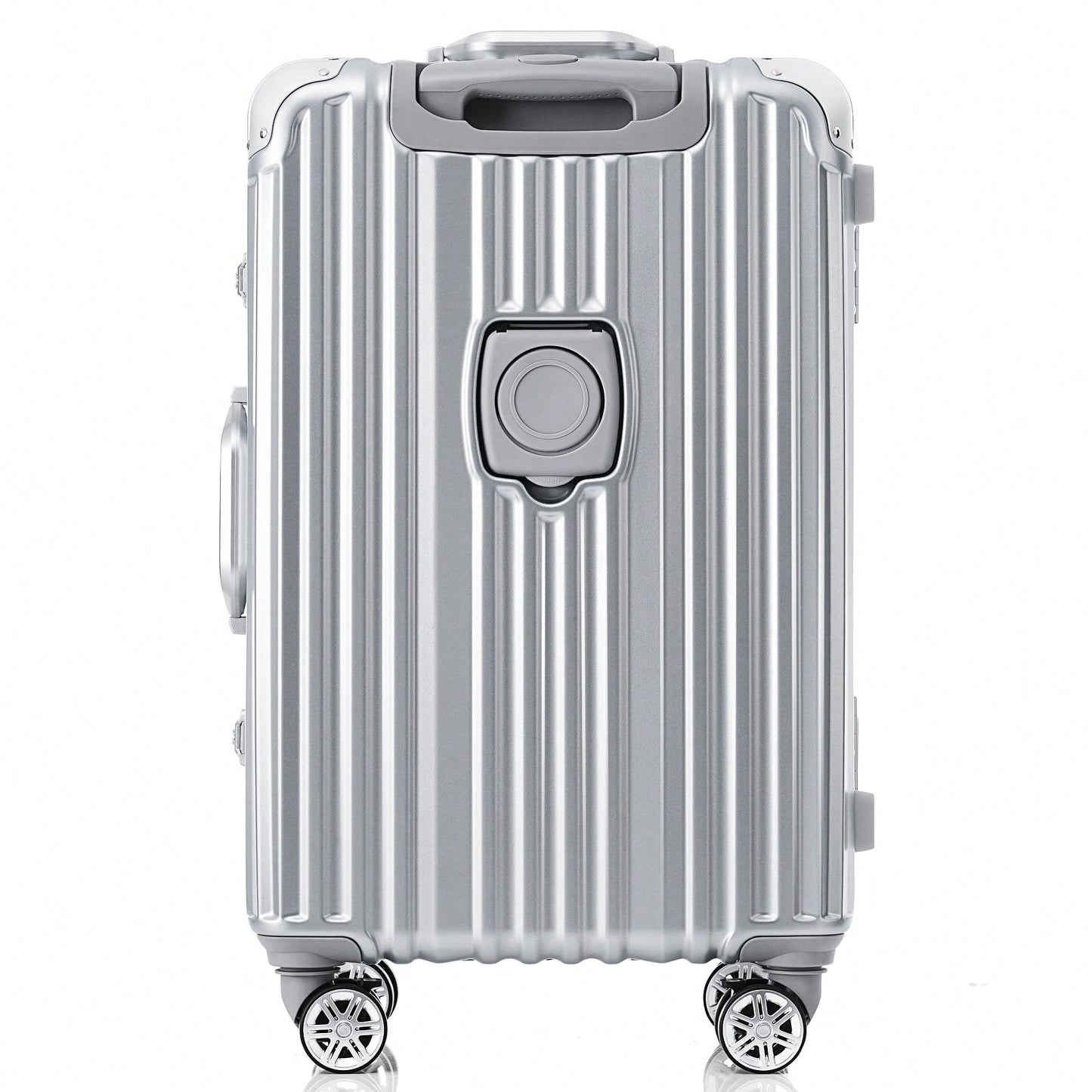 24in Aluminum Frame Carry-On Luggage With USB Port Spinner Wheels TSA Lock Travel Trolley Case For Business Trips And Beach Holidays