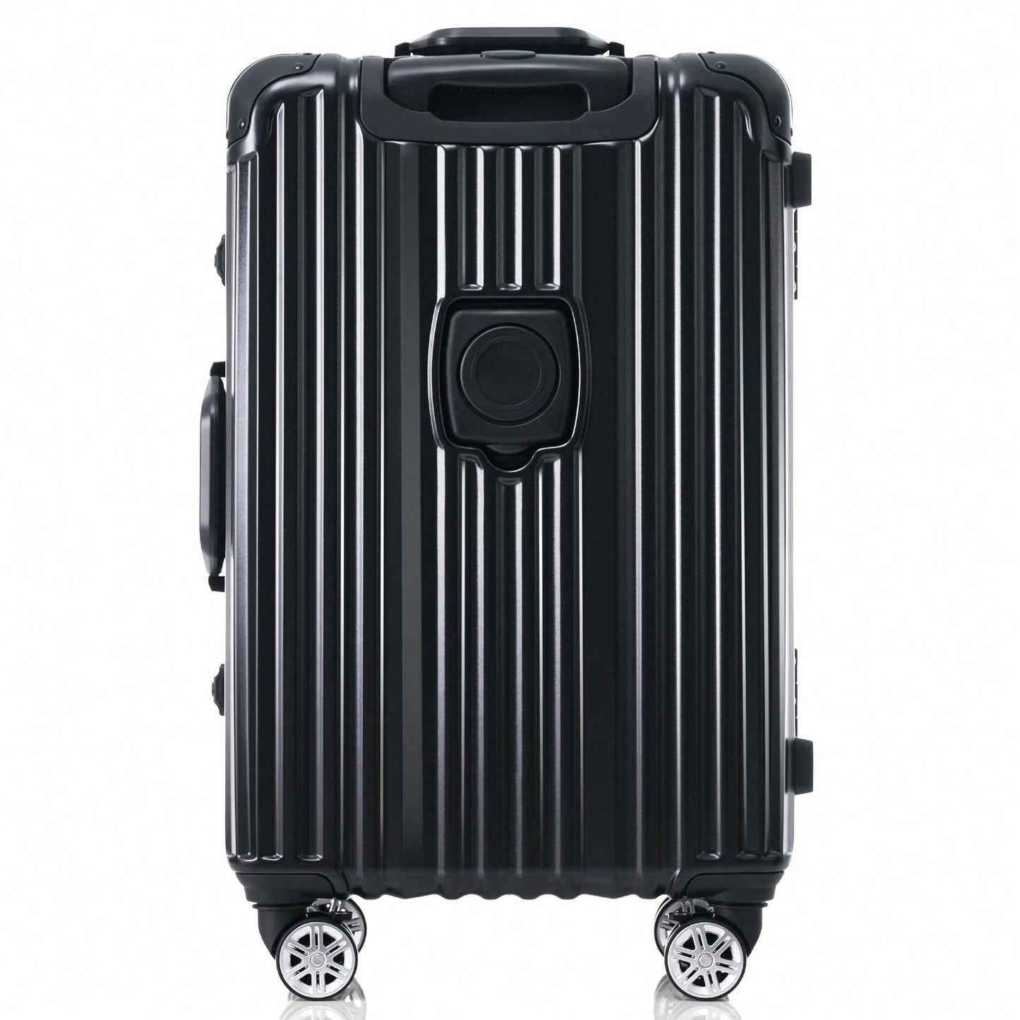 24in Aluminum Frame Carry-On Luggage With USB Port Spinner Wheels TSA Lock Travel Trolley Case For Business Trips And Beach Holidays