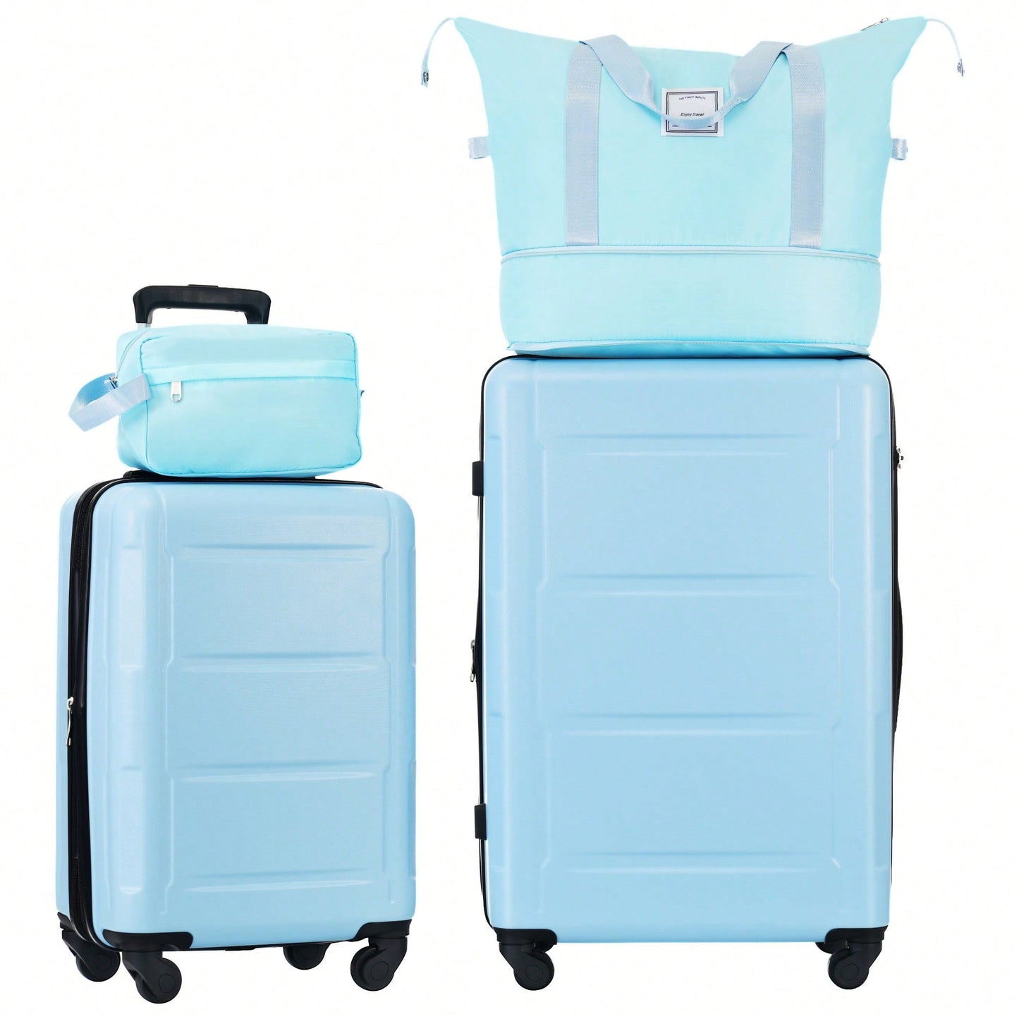 Lightweight Expandable 2 Piece Luggage Set With Spinner Wheels TSA Lock 20inch And 24inch Suitcases Travel Duffel And Toiletry Bag