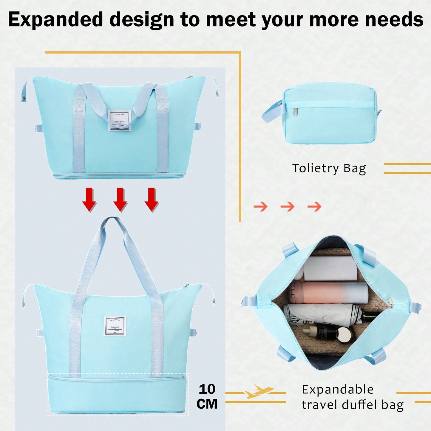 Lightweight Expandable 2 Piece Luggage Set With Spinner Wheels TSA Lock 20inch And 24inch Suitcases Travel Duffel And Toiletry Bag