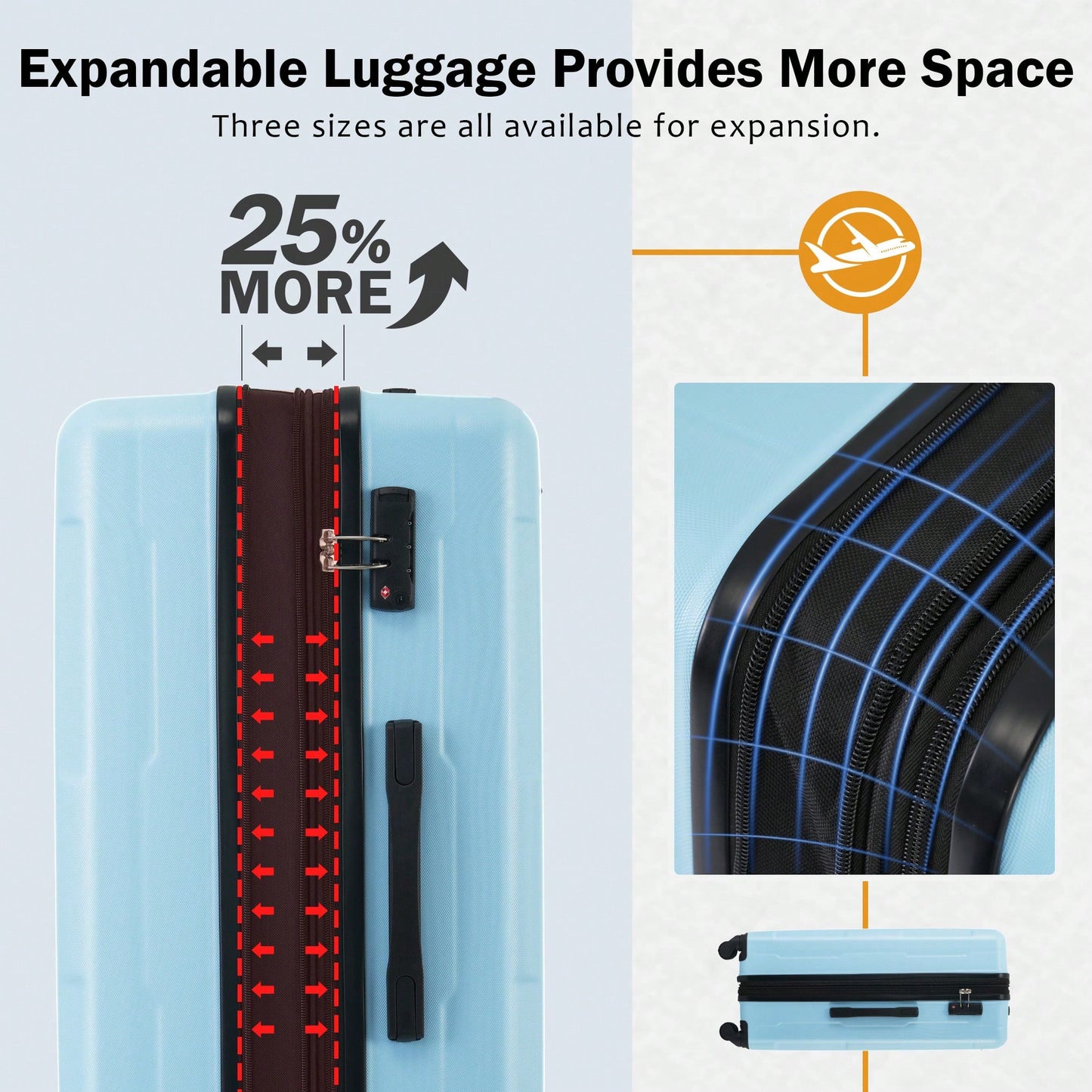 Lightweight Expandable 2 Piece Luggage Set With Spinner Wheels TSA Lock 20inch And 24inch Suitcases Travel Duffel And Toiletry Bag