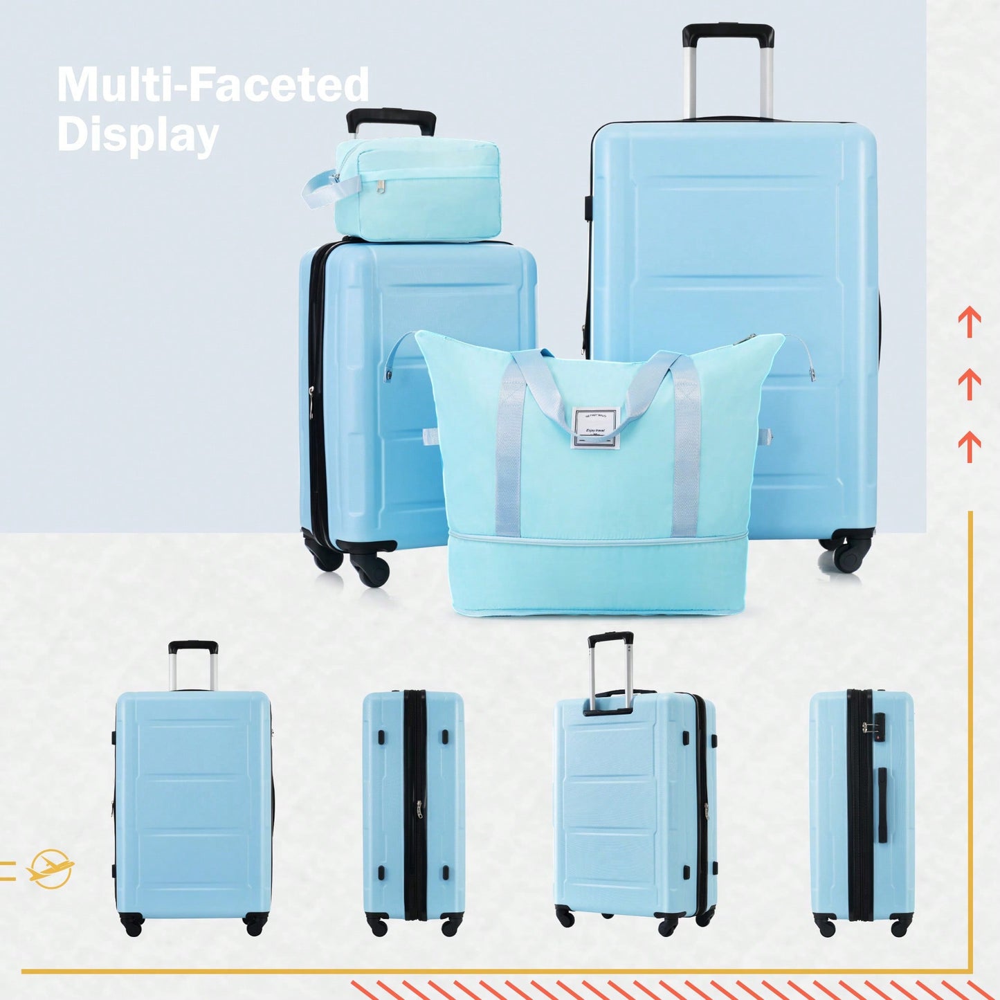 Lightweight Expandable 2 Piece Luggage Set With Spinner Wheels TSA Lock 20inch And 24inch Suitcases Travel Duffel And Toiletry Bag