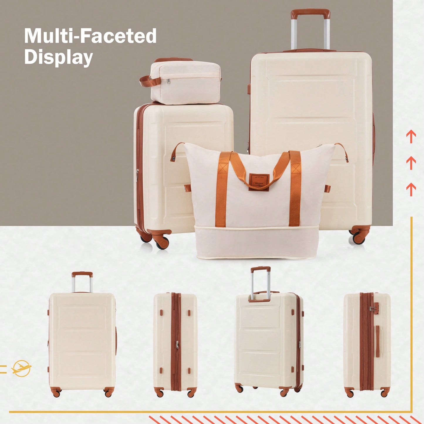 Lightweight Expandable 2 Piece Luggage Set With Spinner Wheels TSA Lock 20inch And 24inch Suitcases Travel Duffel And Toiletry Bag