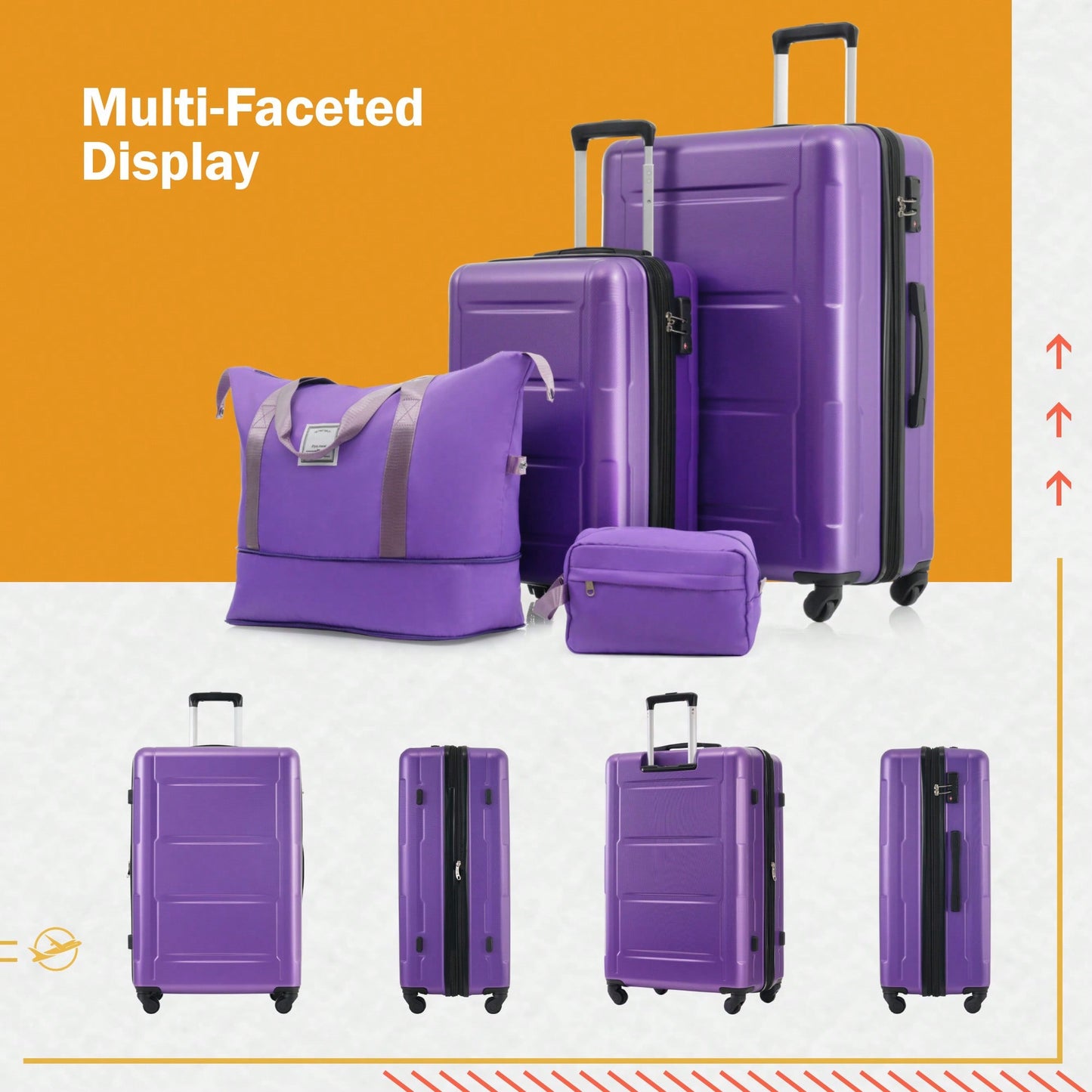 Lightweight Expandable 2 Piece Luggage Set With Spinner Wheels TSA Lock 20inch And 24inch Suitcases Travel Duffel And Toiletry Bag