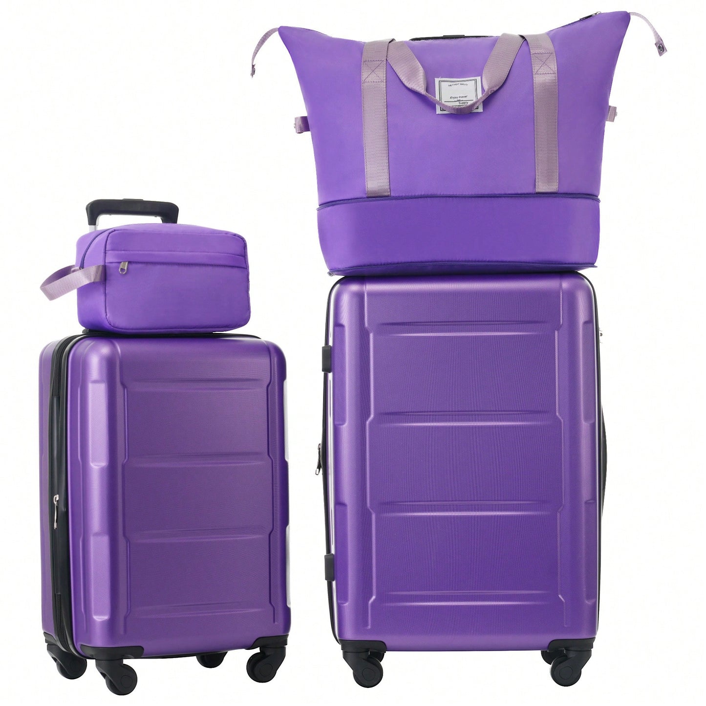 Lightweight Expandable 2 Piece Luggage Set With Spinner Wheels TSA Lock 20inch And 24inch Suitcases Travel Duffel And Toiletry Bag