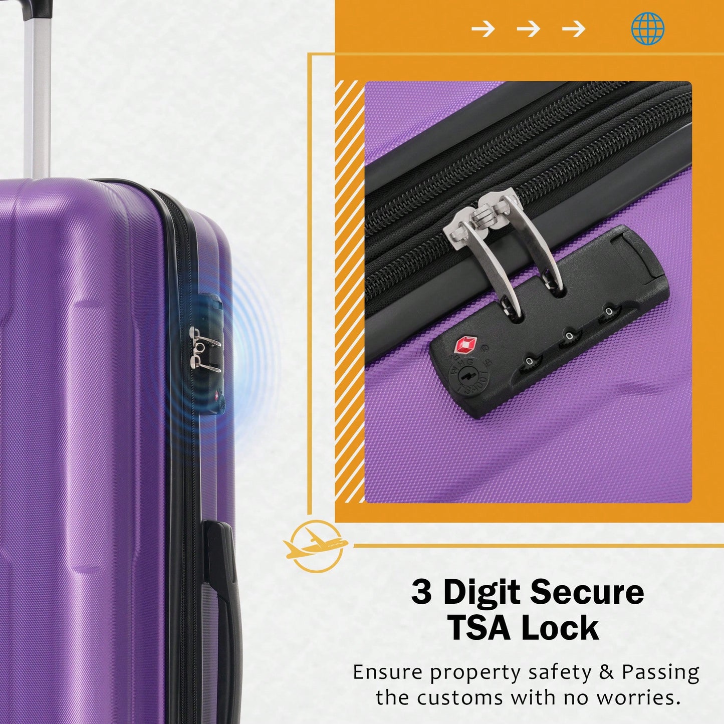 Lightweight Expandable 2 Piece Luggage Set With Spinner Wheels TSA Lock 20inch And 24inch Suitcases Travel Duffel And Toiletry Bag