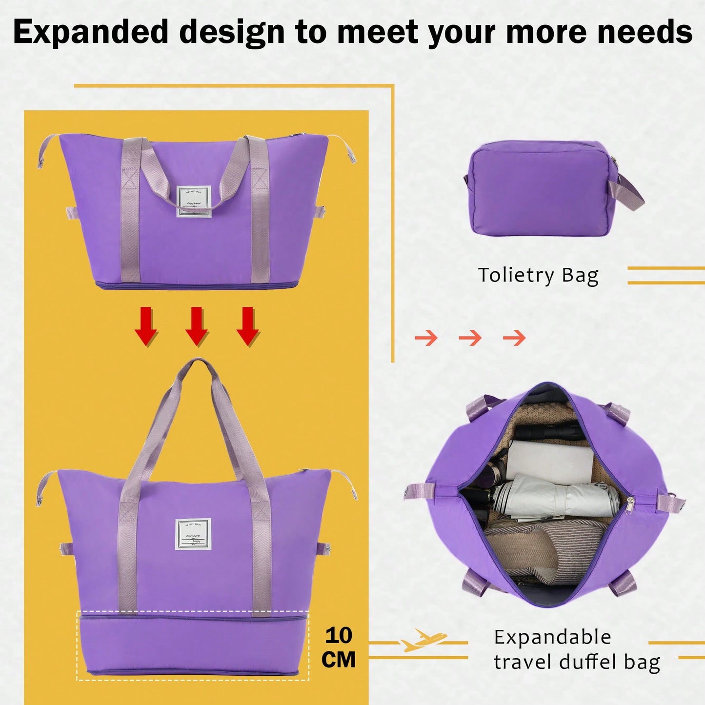 Lightweight Expandable 2 Piece Luggage Set With Spinner Wheels TSA Lock 20inch And 24inch Suitcases Travel Duffel And Toiletry Bag