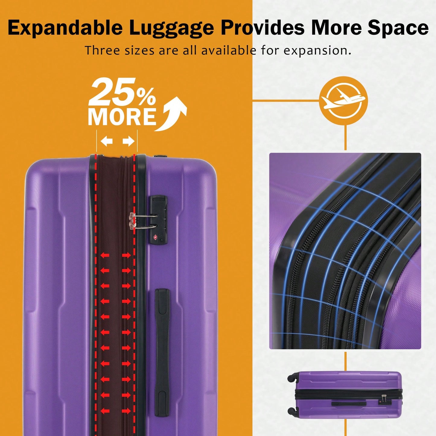 Lightweight Expandable 2 Piece Luggage Set With Spinner Wheels TSA Lock 20inch And 24inch Suitcases Travel Duffel And Toiletry Bag