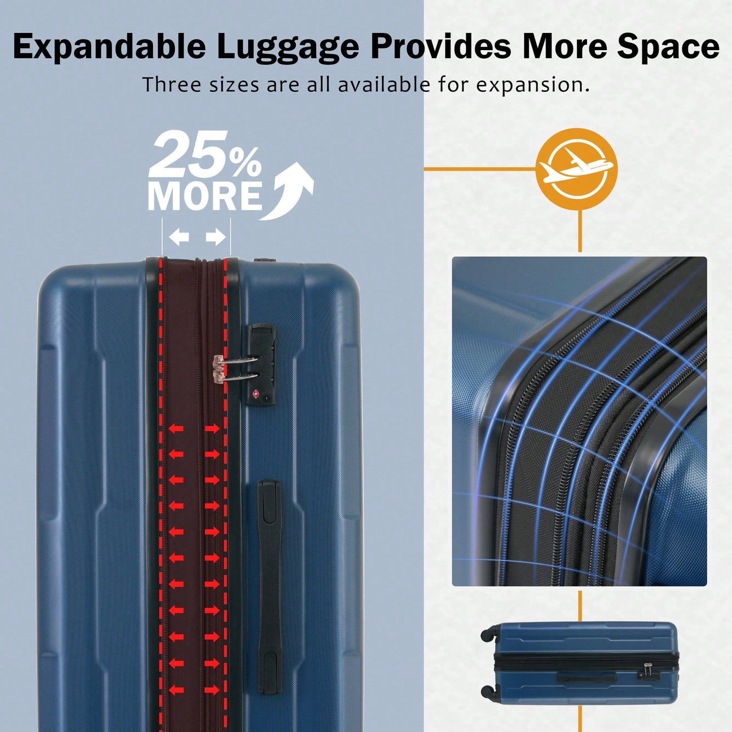 Lightweight Expandable 2 Piece Luggage Set With Spinner Wheels TSA Lock 20inch And 24inch Suitcases Travel Duffel And Toiletry Bag