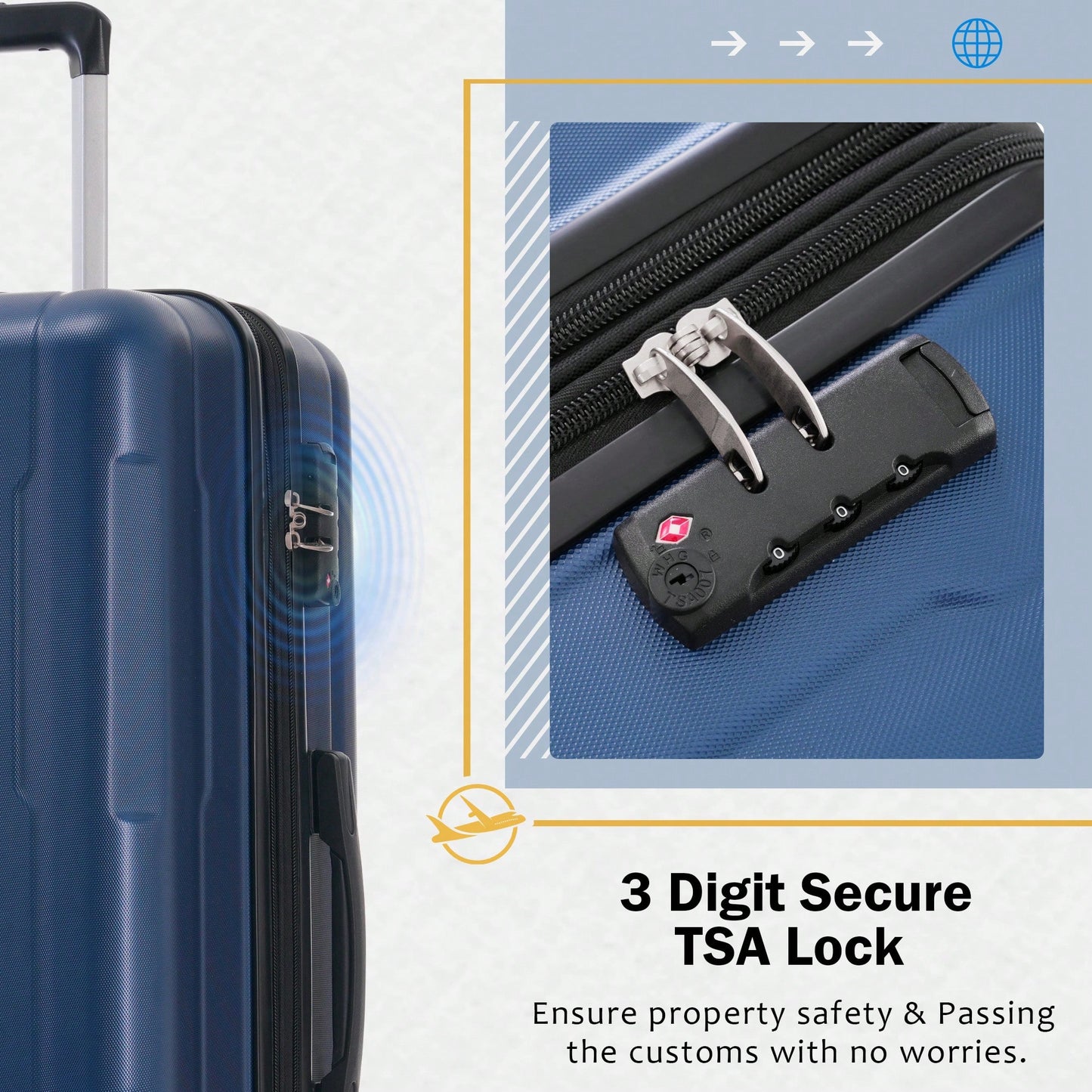 Lightweight Expandable 2 Piece Luggage Set With Spinner Wheels TSA Lock 20inch And 24inch Suitcases Travel Duffel And Toiletry Bag