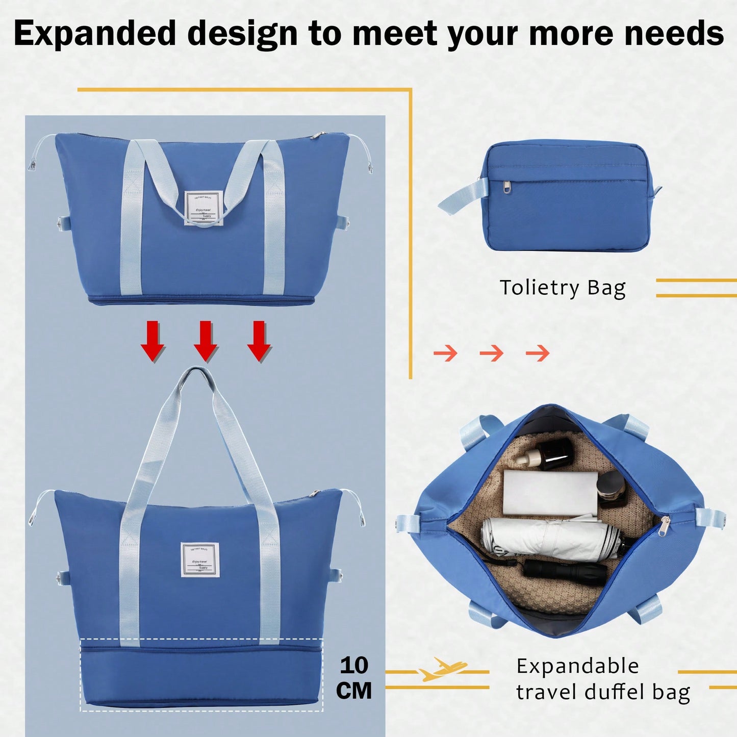 Lightweight Expandable 2 Piece Luggage Set With Spinner Wheels TSA Lock 20inch And 24inch Suitcases Travel Duffel And Toiletry Bag