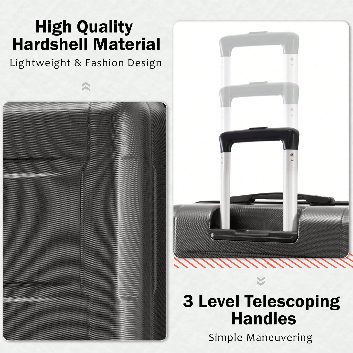 Lightweight Expandable 2 Piece Luggage Set With Spinner Wheels TSA Lock 20inch And 24inch Suitcases Travel Duffel And Toiletry Bag