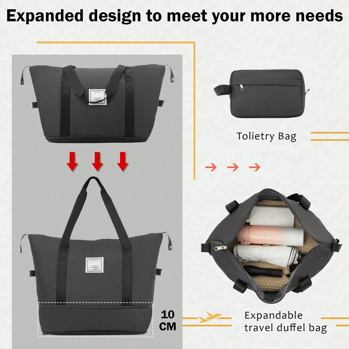 Lightweight Expandable 2 Piece Luggage Set With Spinner Wheels TSA Lock 20inch And 24inch Suitcases Travel Duffel And Toiletry Bag