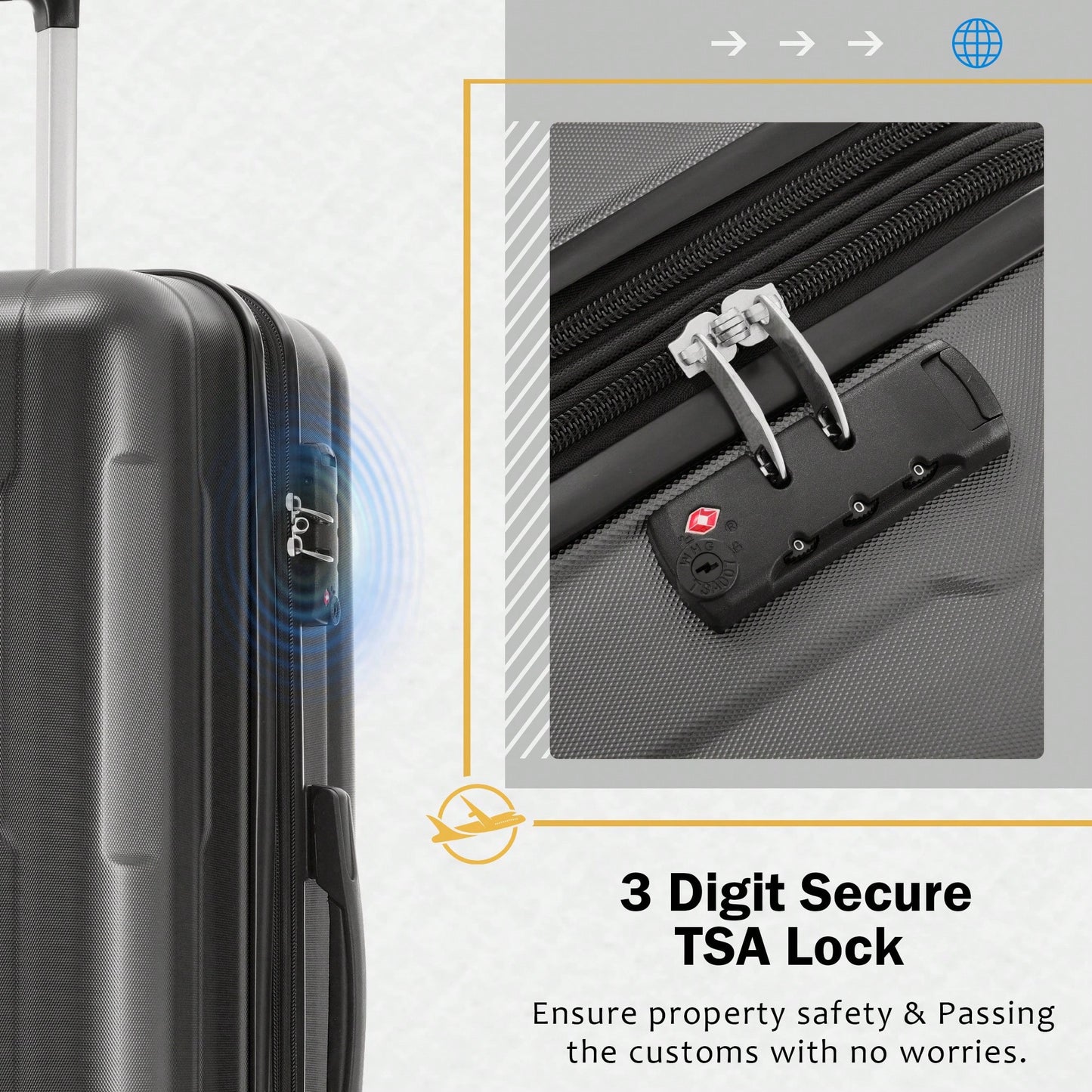 Lightweight Expandable 2 Piece Luggage Set With Spinner Wheels TSA Lock 20inch And 24inch Suitcases Travel Duffel And Toiletry Bag