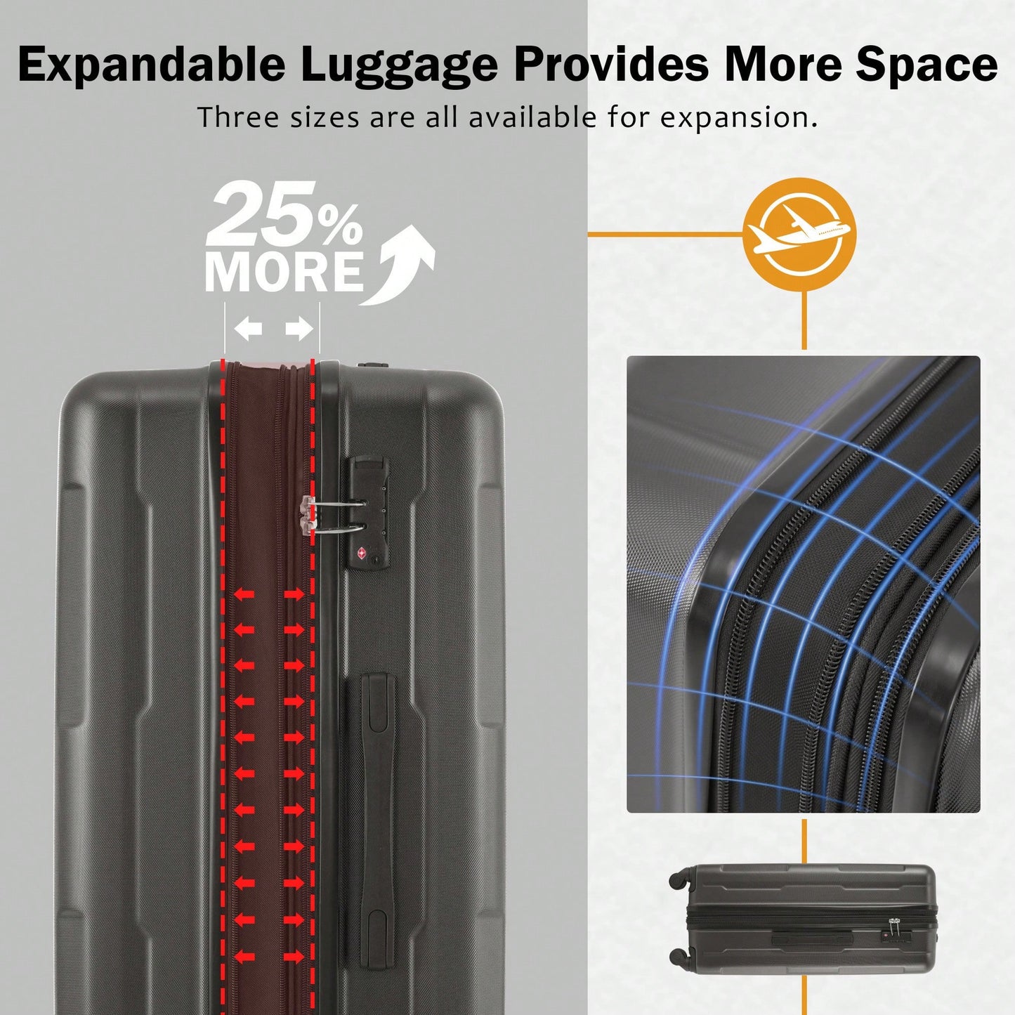 Lightweight Expandable 2 Piece Luggage Set With Spinner Wheels TSA Lock 20inch And 24inch Suitcases Travel Duffel And Toiletry Bag